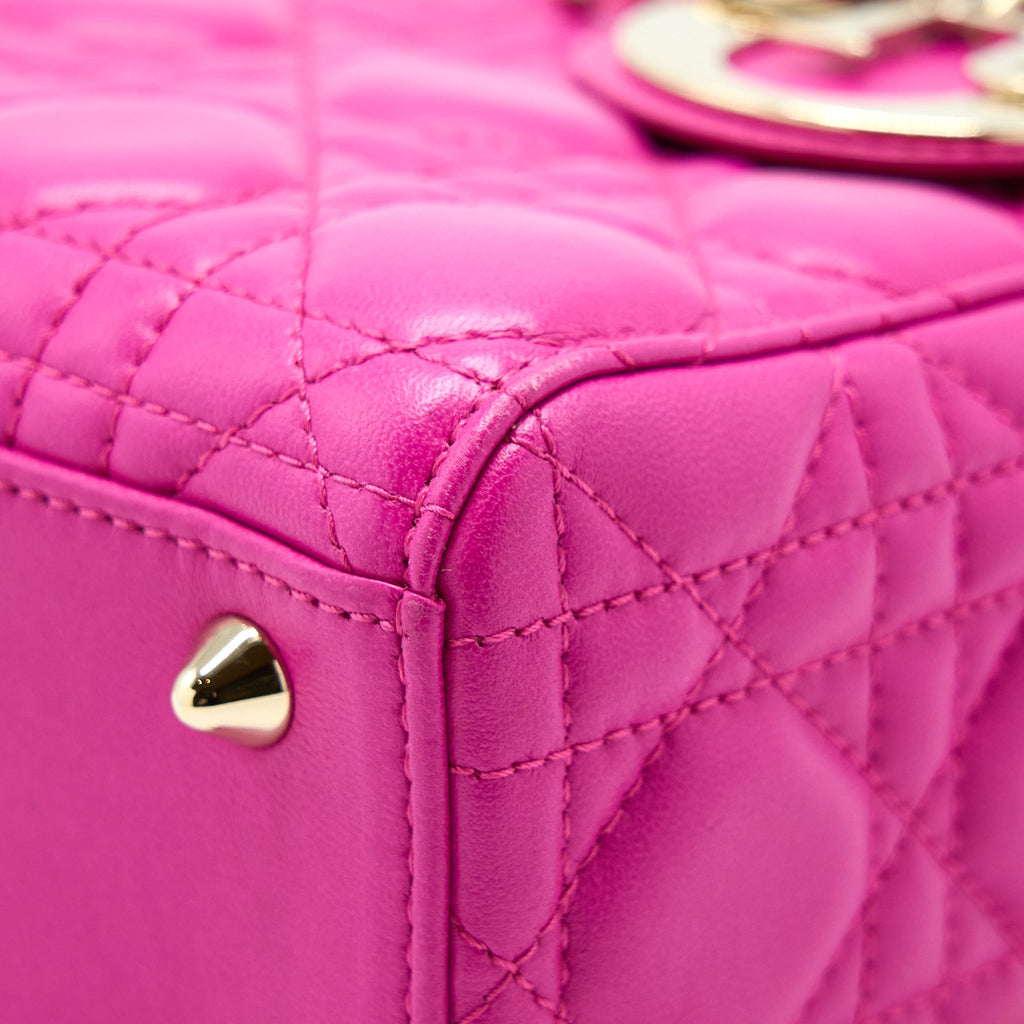 DIOR SMALL LADY DIOR LAMBSKIN PINK GHW