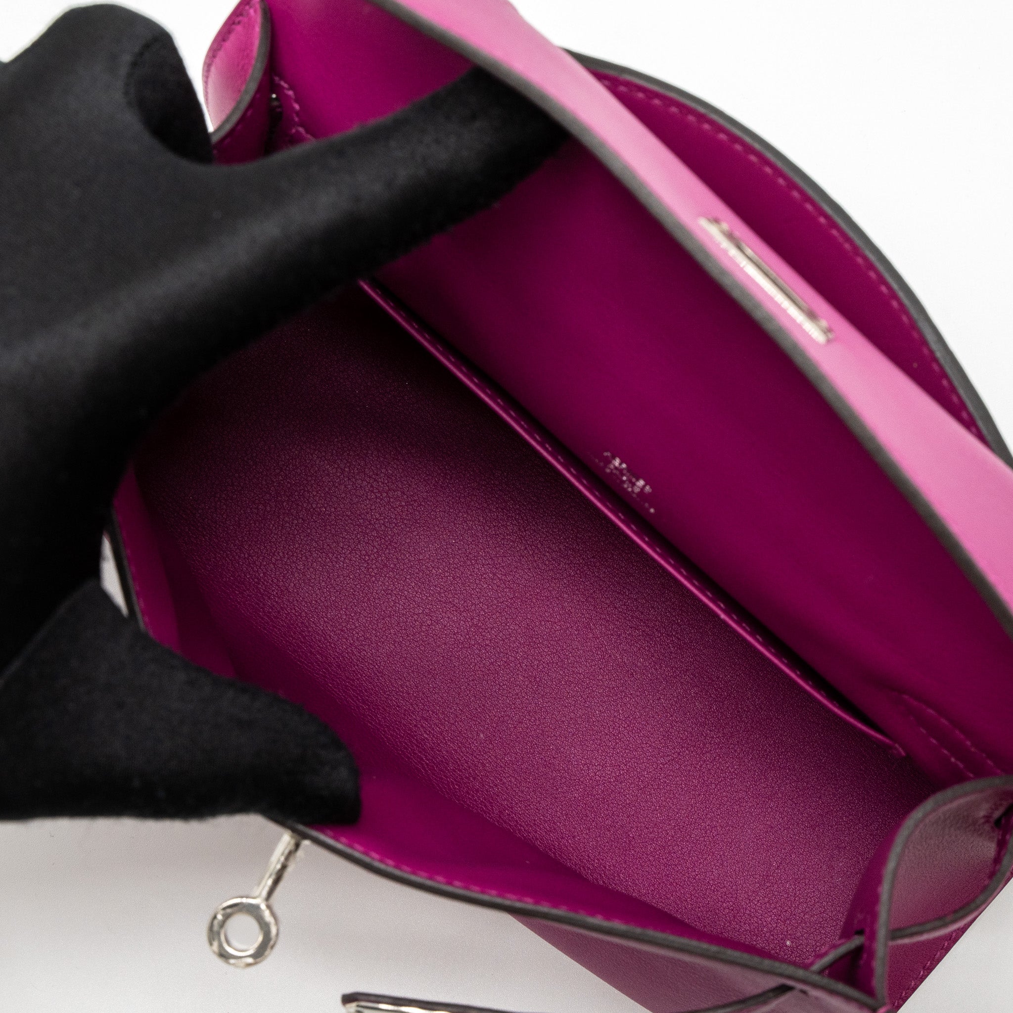HERMES KELLY POCHETTE SWIFT ROSE POURPRE SHW