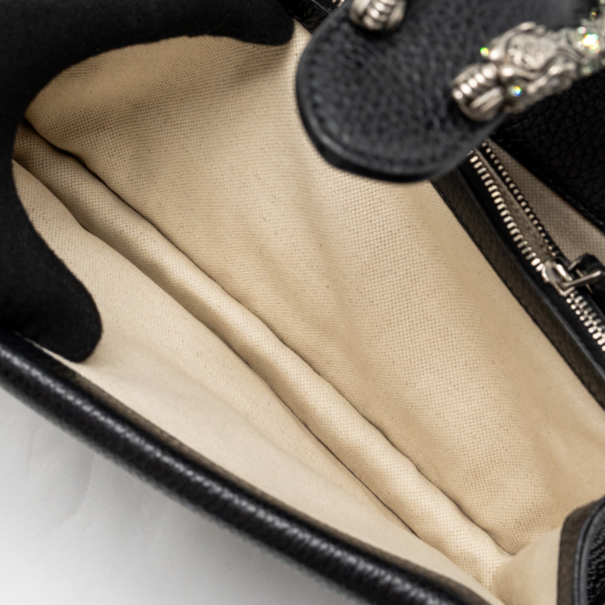 GUCCI DIONYSUS SHOULDER BAG CALFSKIN BLACK RUTHENIUM HARDWARE