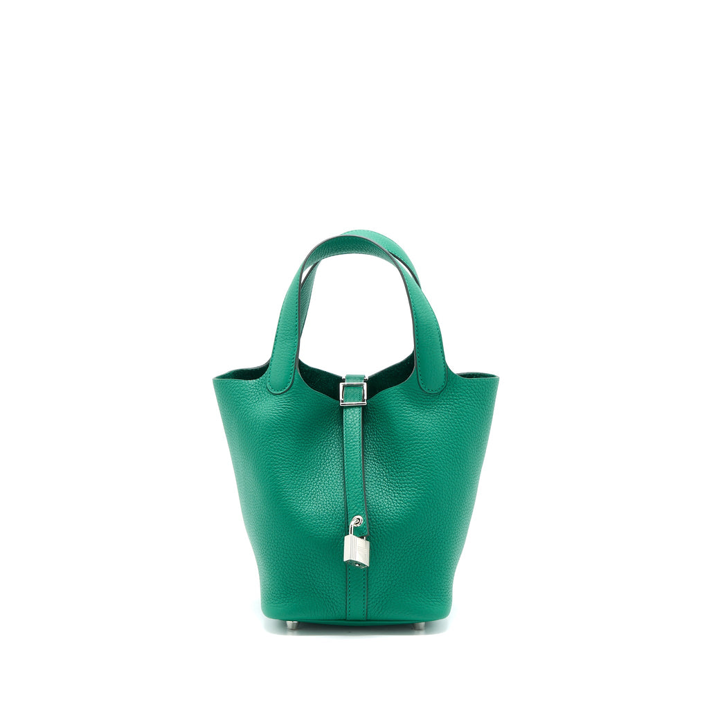 HERMES PICOTIN 18 LOCK BAG CLEMENCE U4 VERT VERTIGO SHW