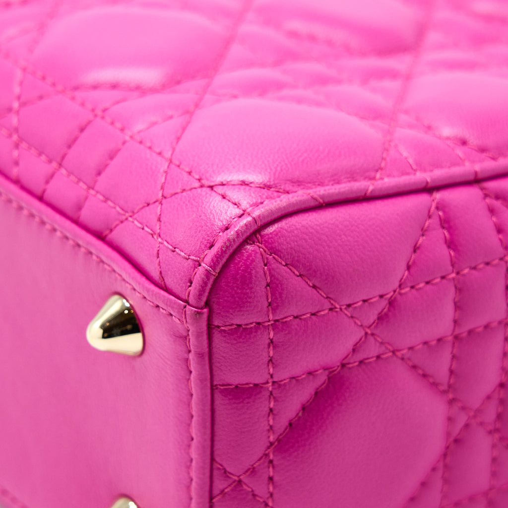 DIOR SMALL LADY DIOR LAMBSKIN PINK GHW
