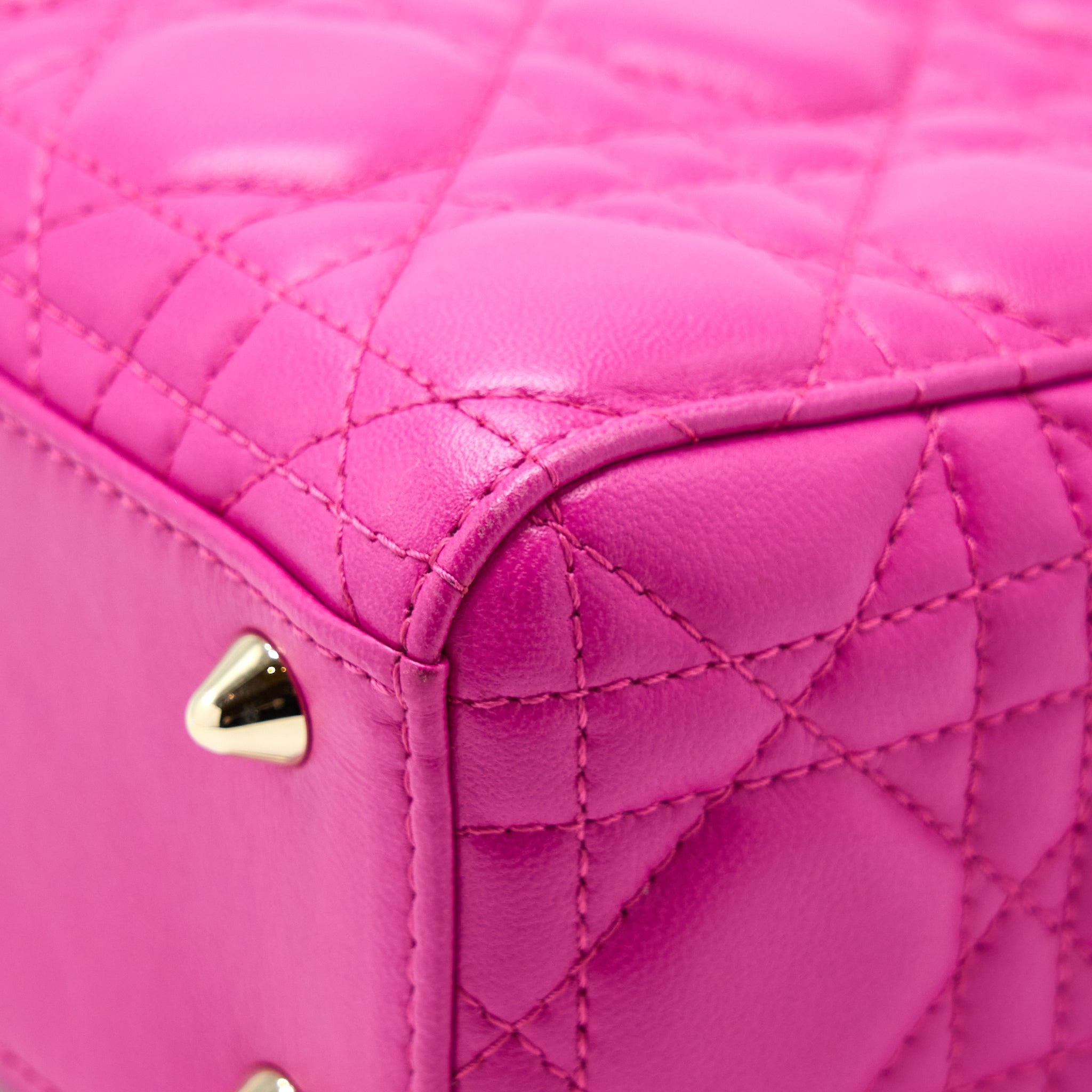 DIOR SMALL LADY DIOR LAMBSKIN PINK GHW