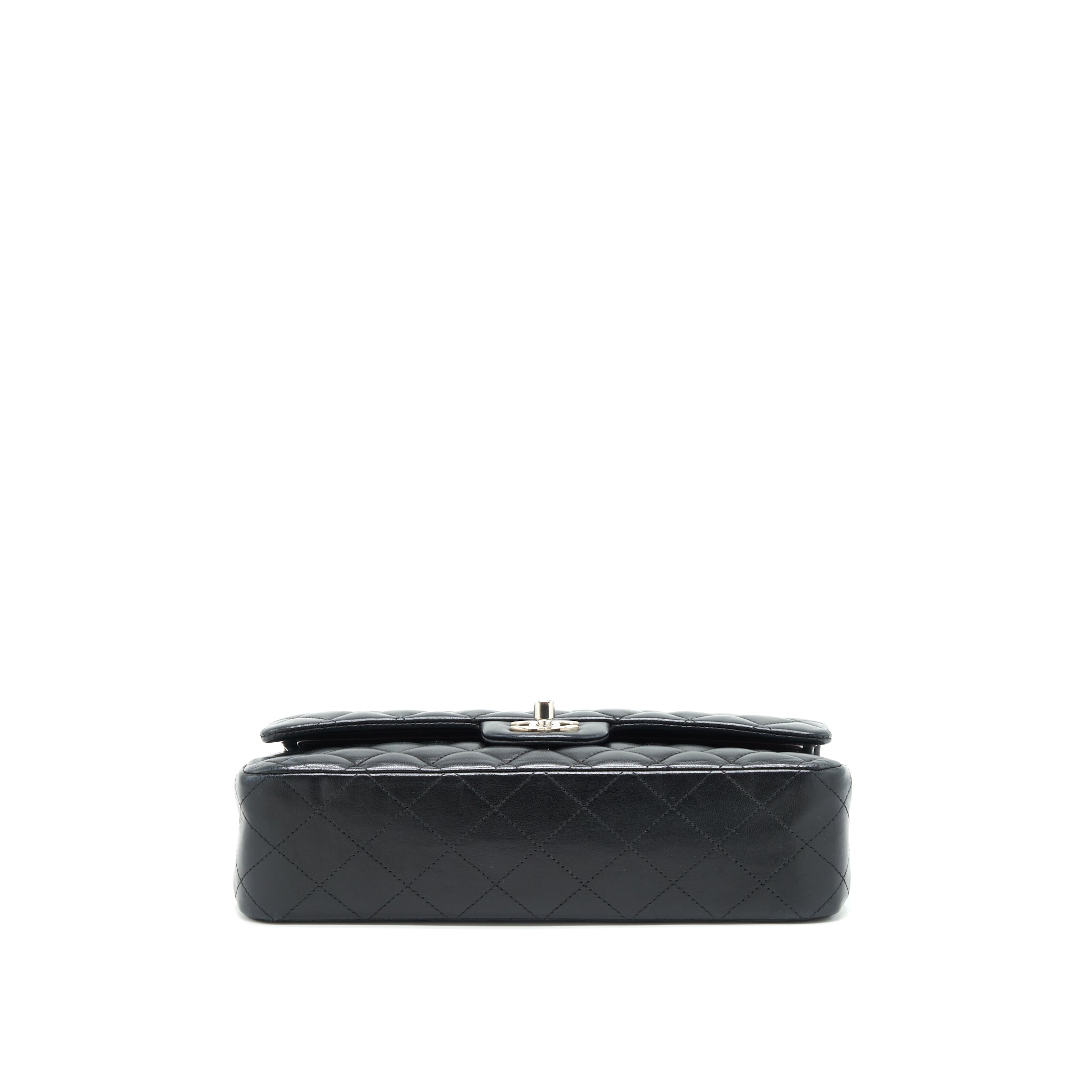 CHANEL MEDIUM CLASSIC FLAP BAG LAMBSKIN BLACK SHW