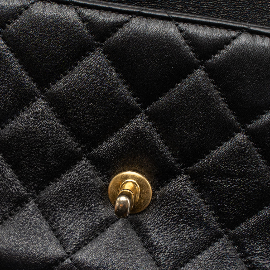 CHANEL LIMITED EDITION QUILTED FLAP BAG LAMBSKIN BLACK GHW (MICROCHIP)