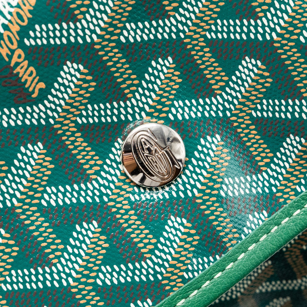 GOYARD SAINT LEGER BACKPACK WITH BULLDOG PRINT CANVAS GREEN SHW