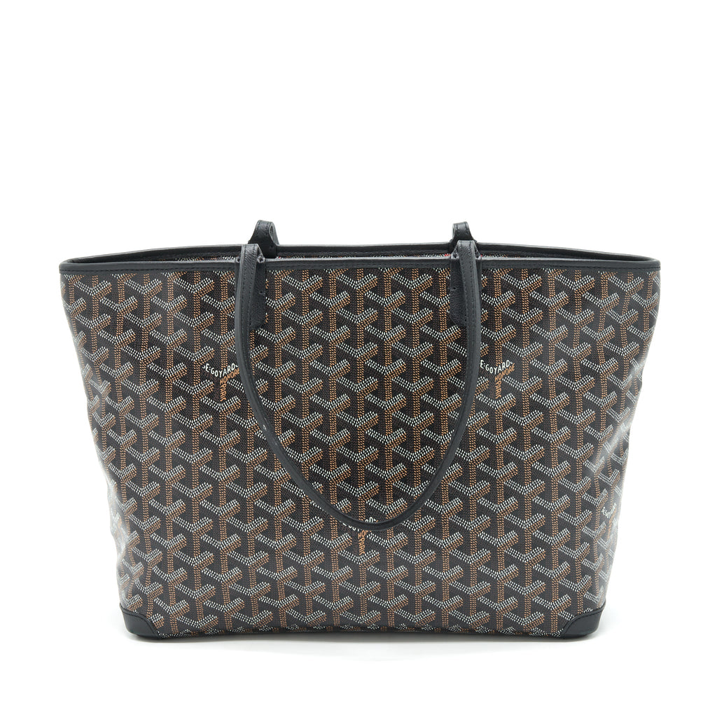 GOYARD BLACK/VIOLET GOYARDINE COATED CANVAS TOTE BAG