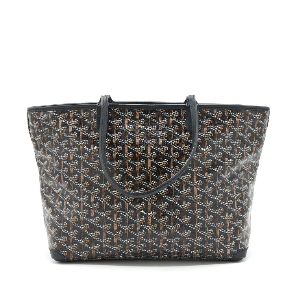 GOYARD BLACK/VIOLET GOYARDINE COATED CANVAS TOTE BAG