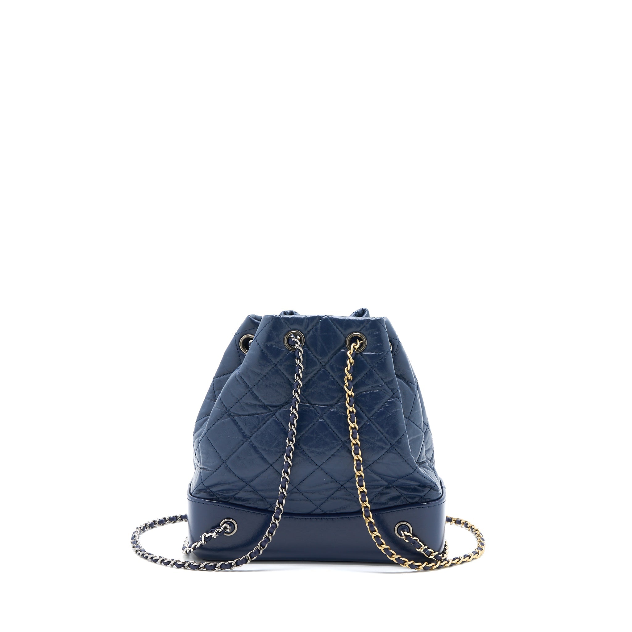 CHANEL SMALL GABRIELLE BACKPACK CALFSKIN DARK BLUE MULTICOLOUR HARDWARE