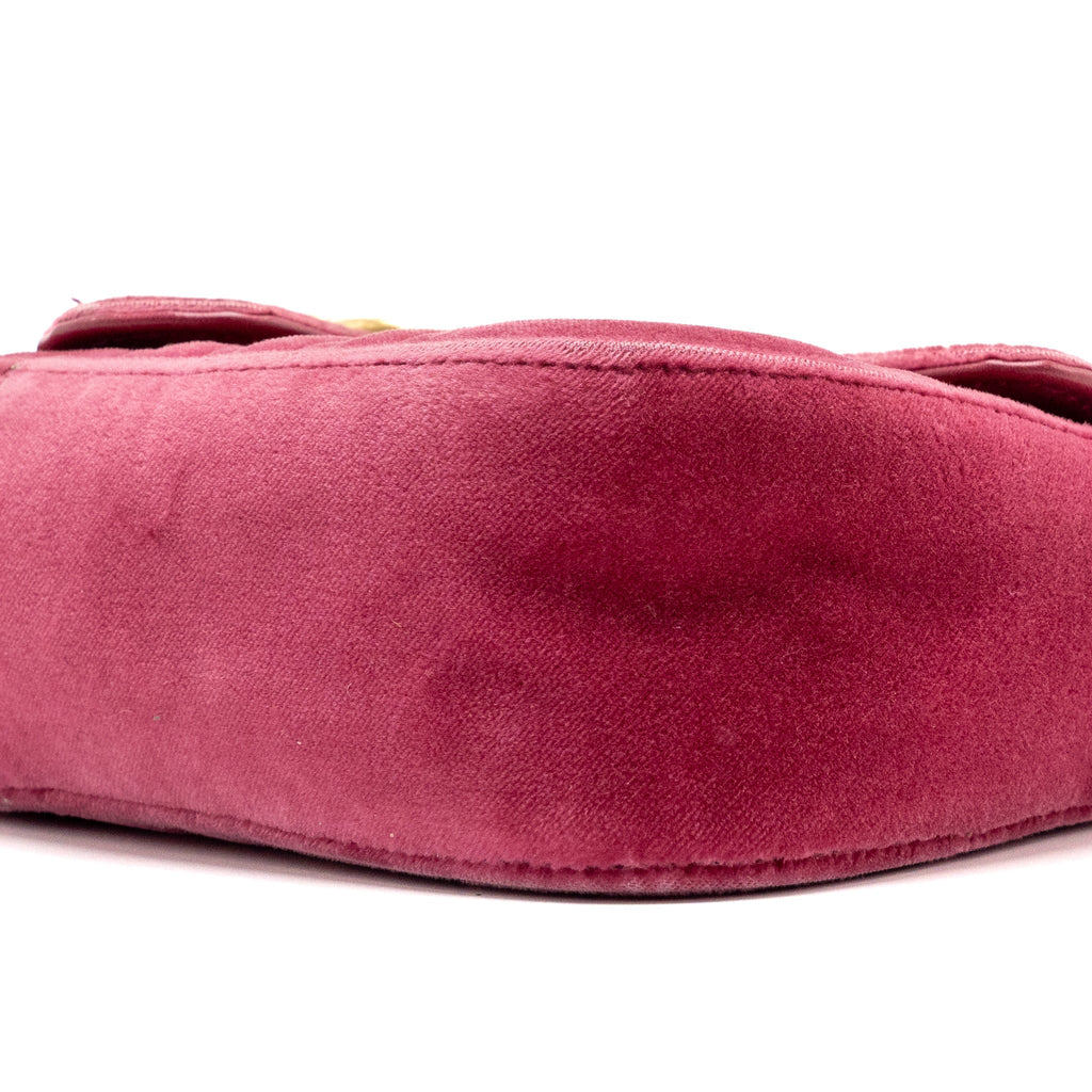 GUCCI SMALL GG MARMONT SHOULDER BAG VELVET PINK GHW