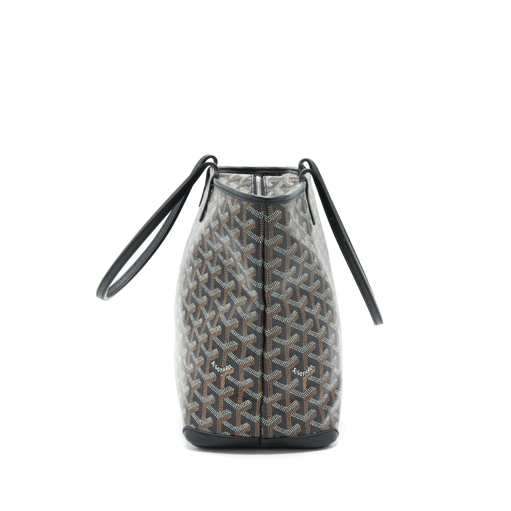 GOYARD BLACK/VIOLET GOYARDINE COATED CANVAS TOTE BAG