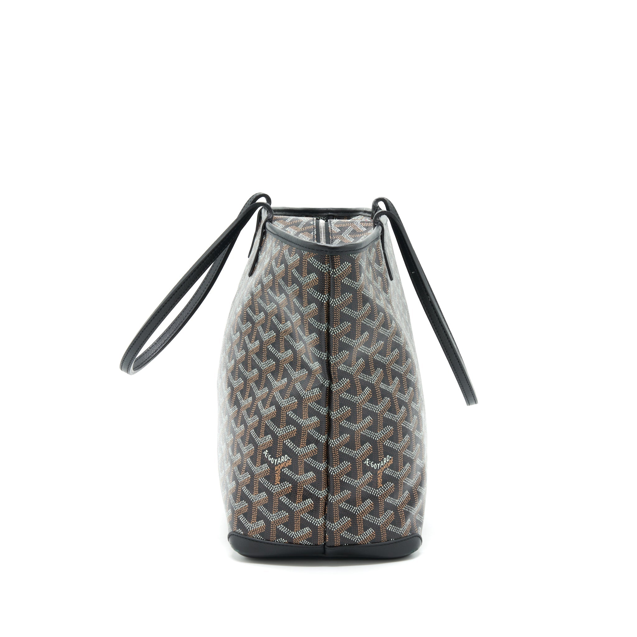 GOYARD BLACK/VIOLET GOYARDINE COATED CANVAS TOTE BAG
