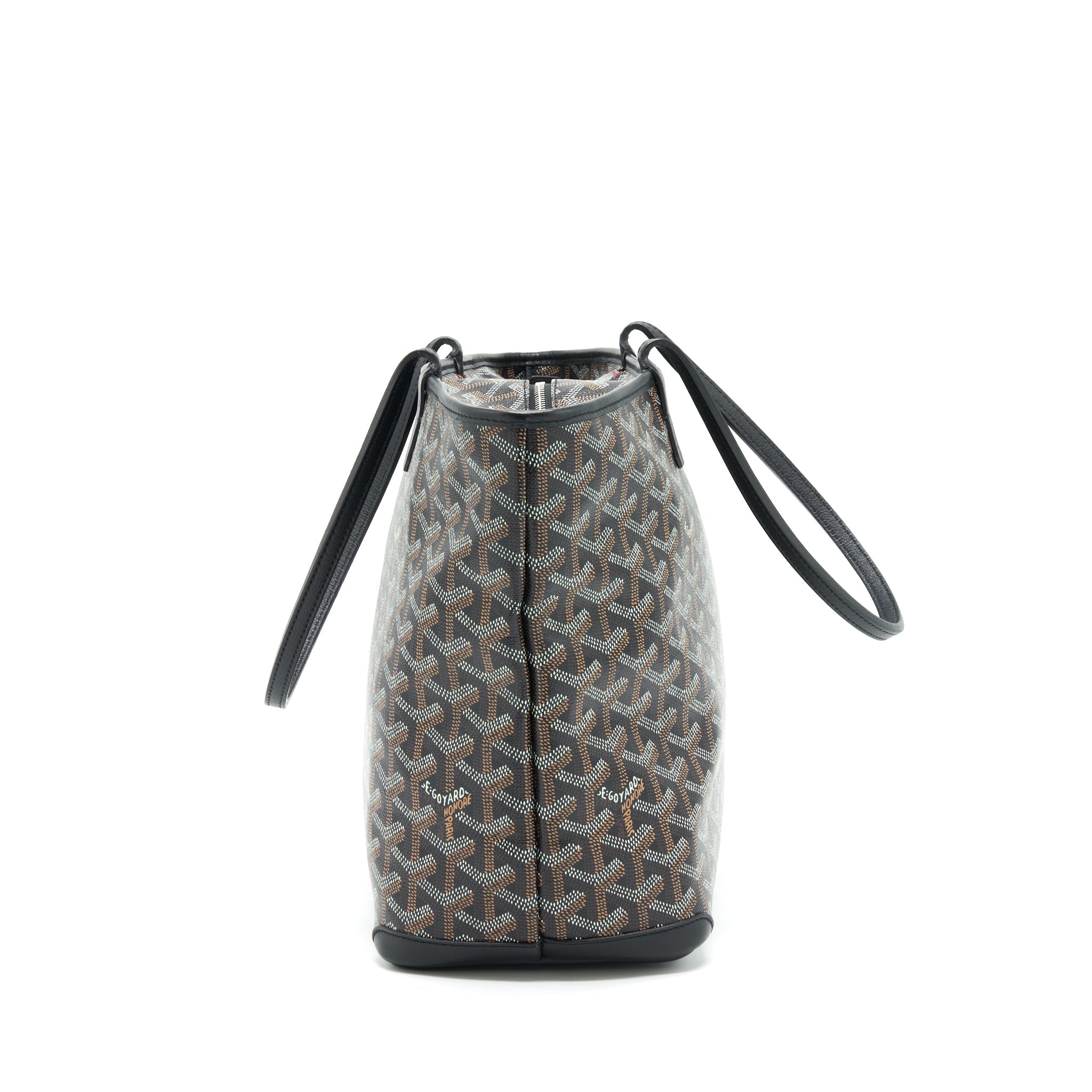 GOYARD BLACK/VIOLET GOYARDINE COATED CANVAS TOTE BAG