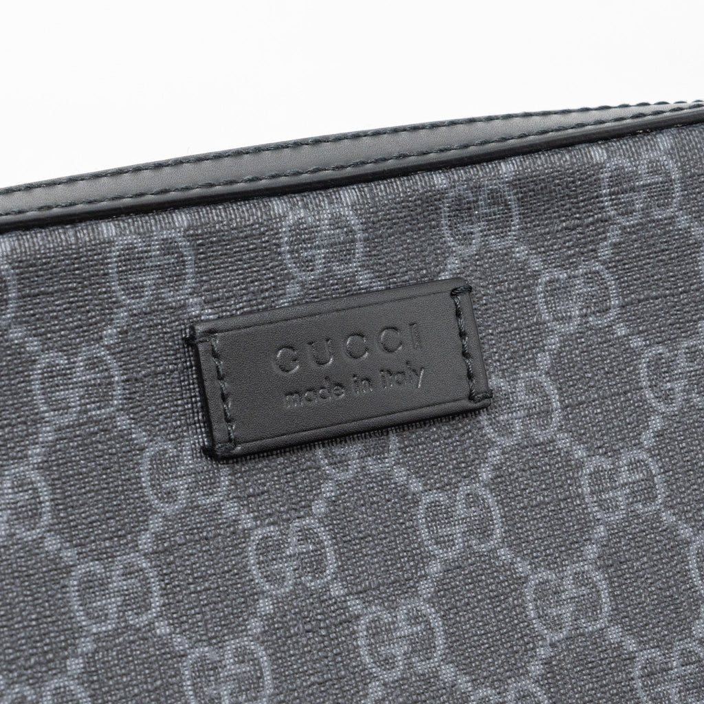 GUCCI CLUTCH GG SUPREME CANVAS BLACK SHW