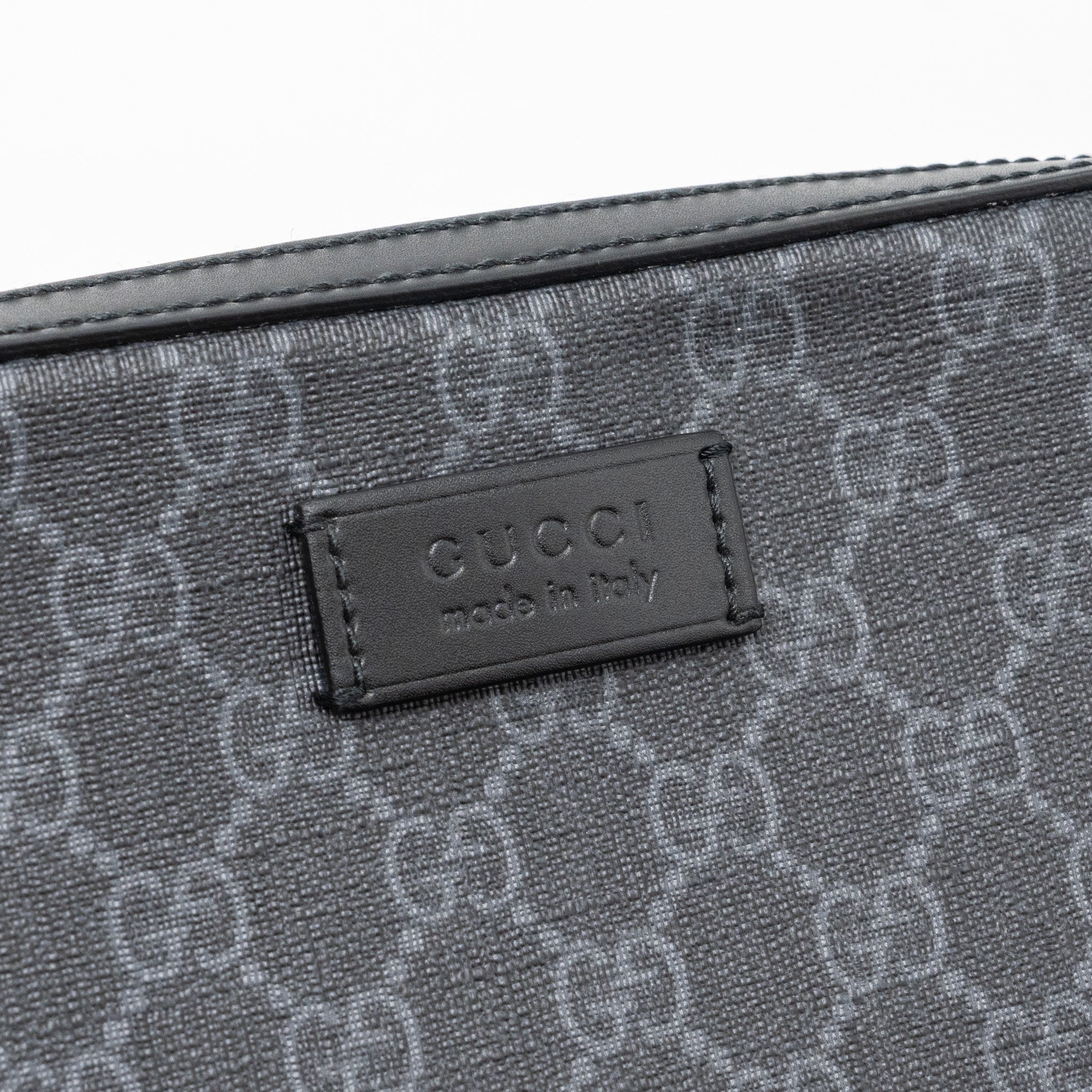 GUCCI CLUTCH GG SUPREME CANVAS BLACK SHW