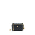 CHANEL PEARL CRUSH LONG VANITY WITH CHAIN LAMBSKIN BLACK GHW (MICROCHIP)