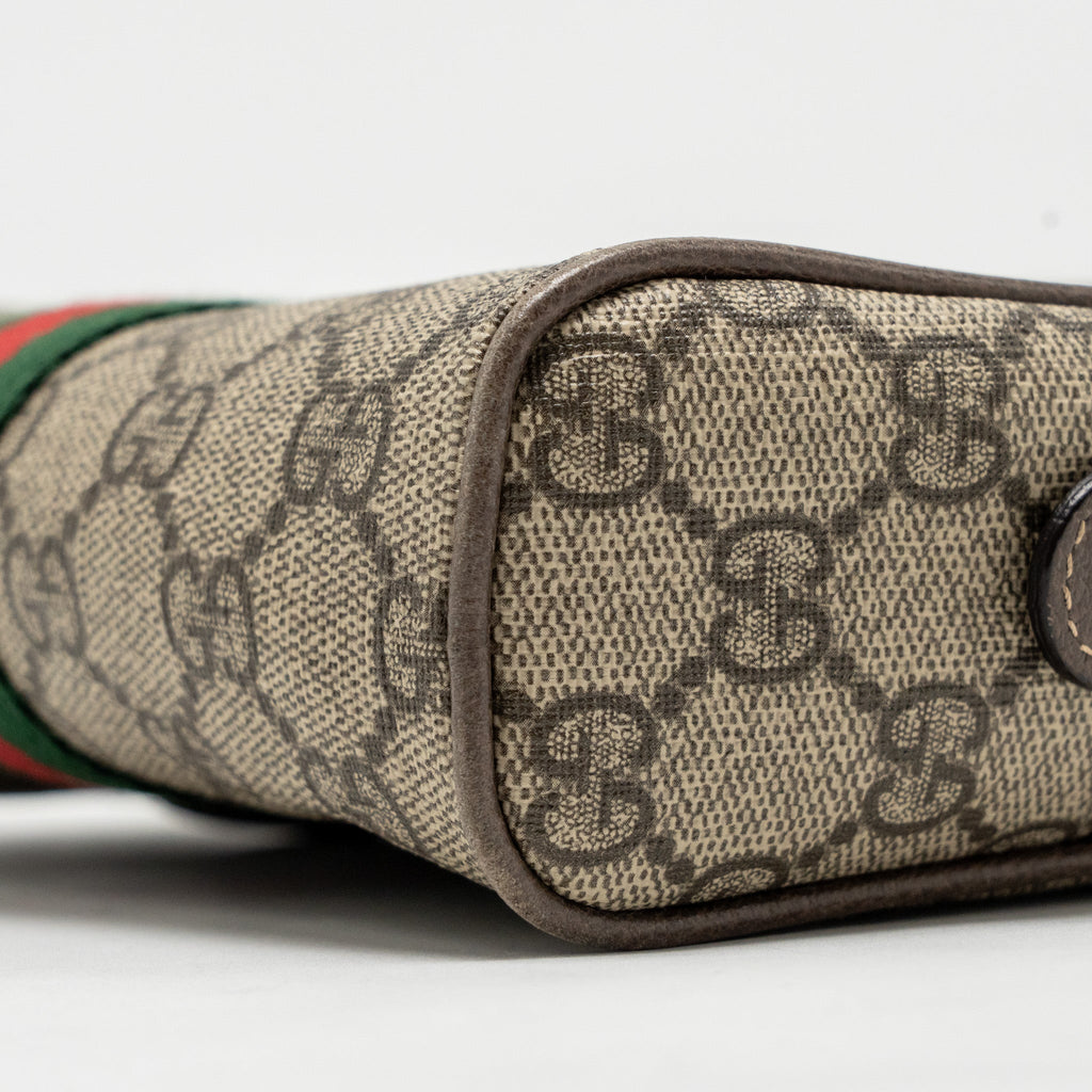 GUCCI SIZE 85 OPHIDIA SMALL BELT BAG GG SUPREME CANVAS GHW