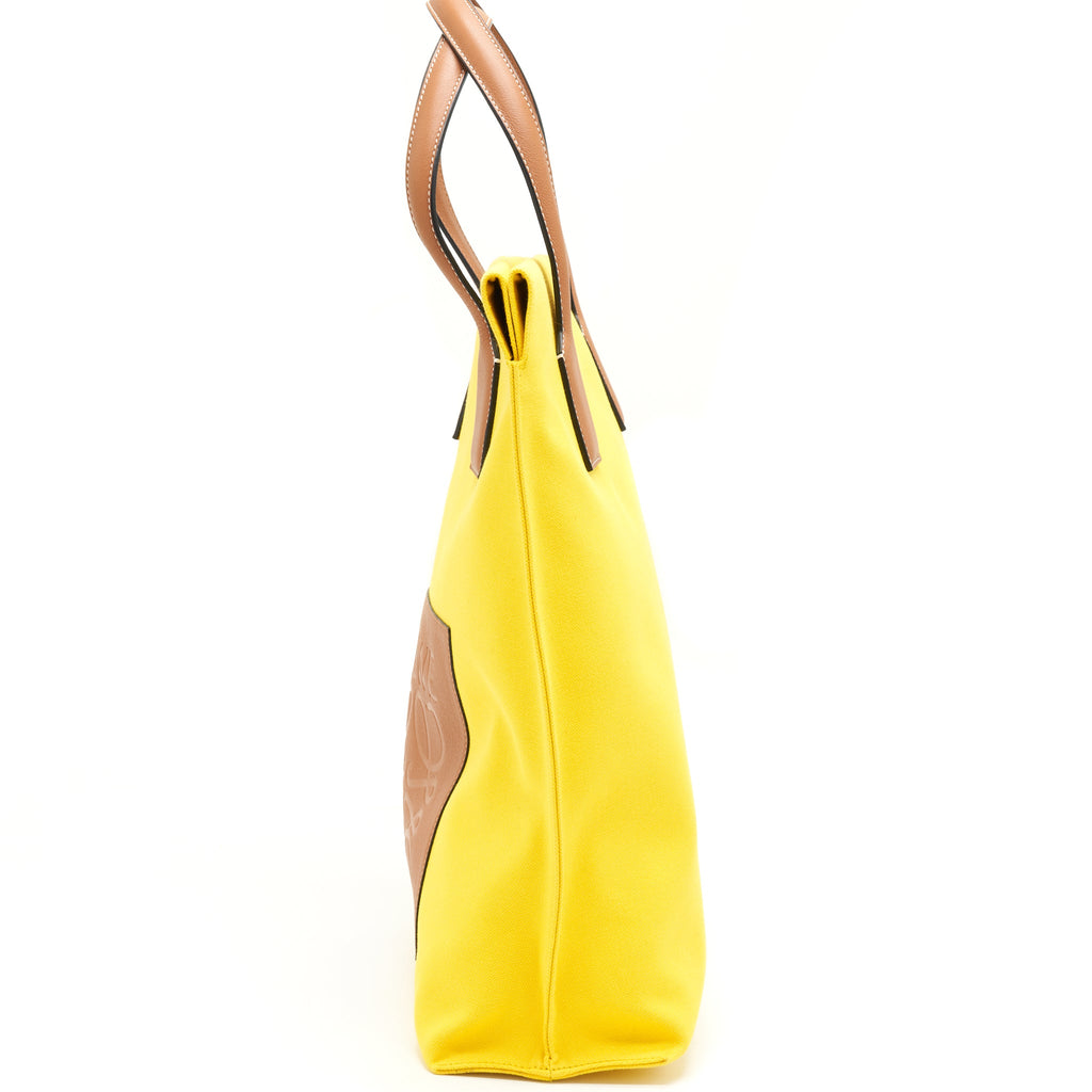 LOEWE TOTE BAG CANVAS YELLOW/GOLD SHW