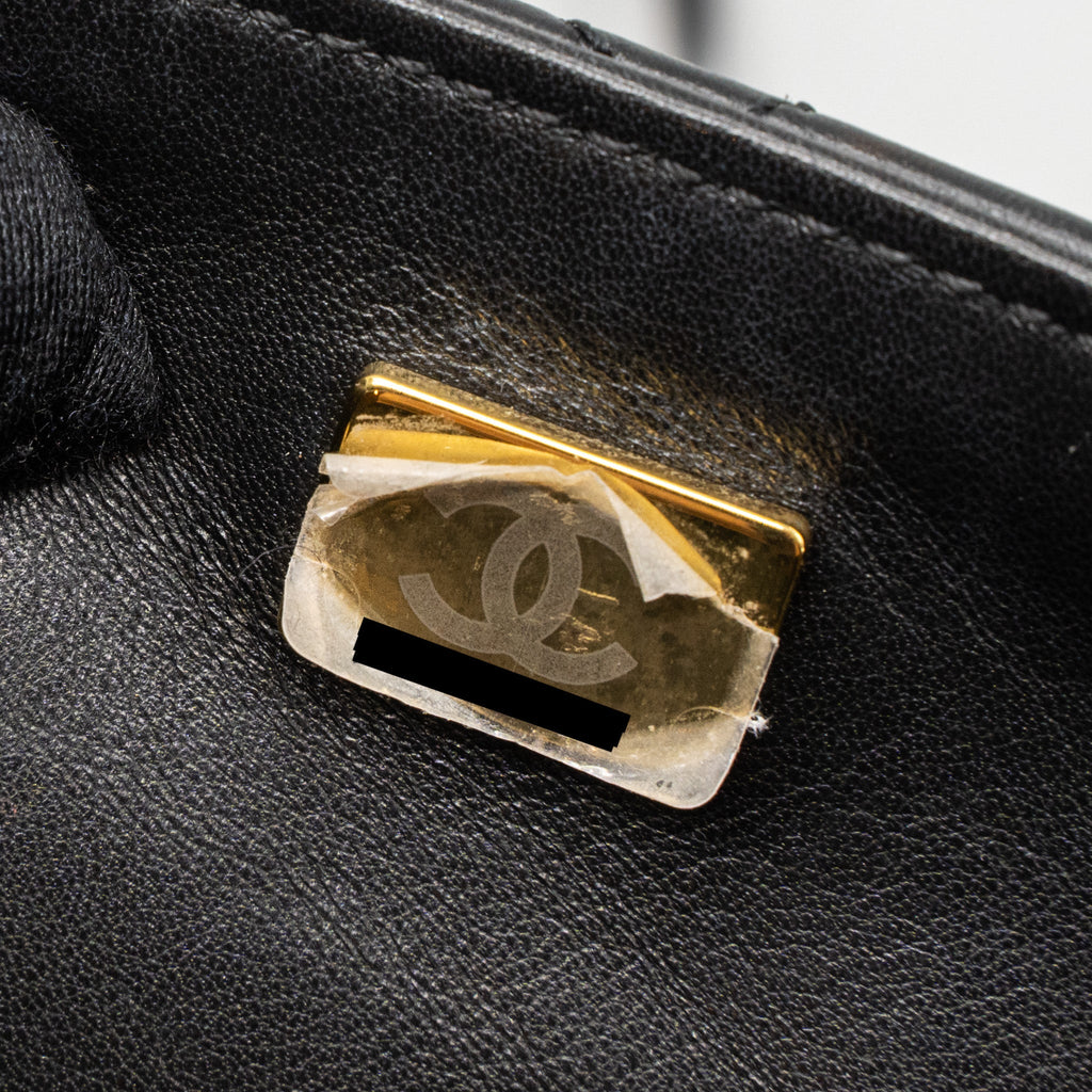 CHANEL LIMITED EDITION QUILTED FLAP BAG LAMBSKIN BLACK GHW (MICROCHIP)