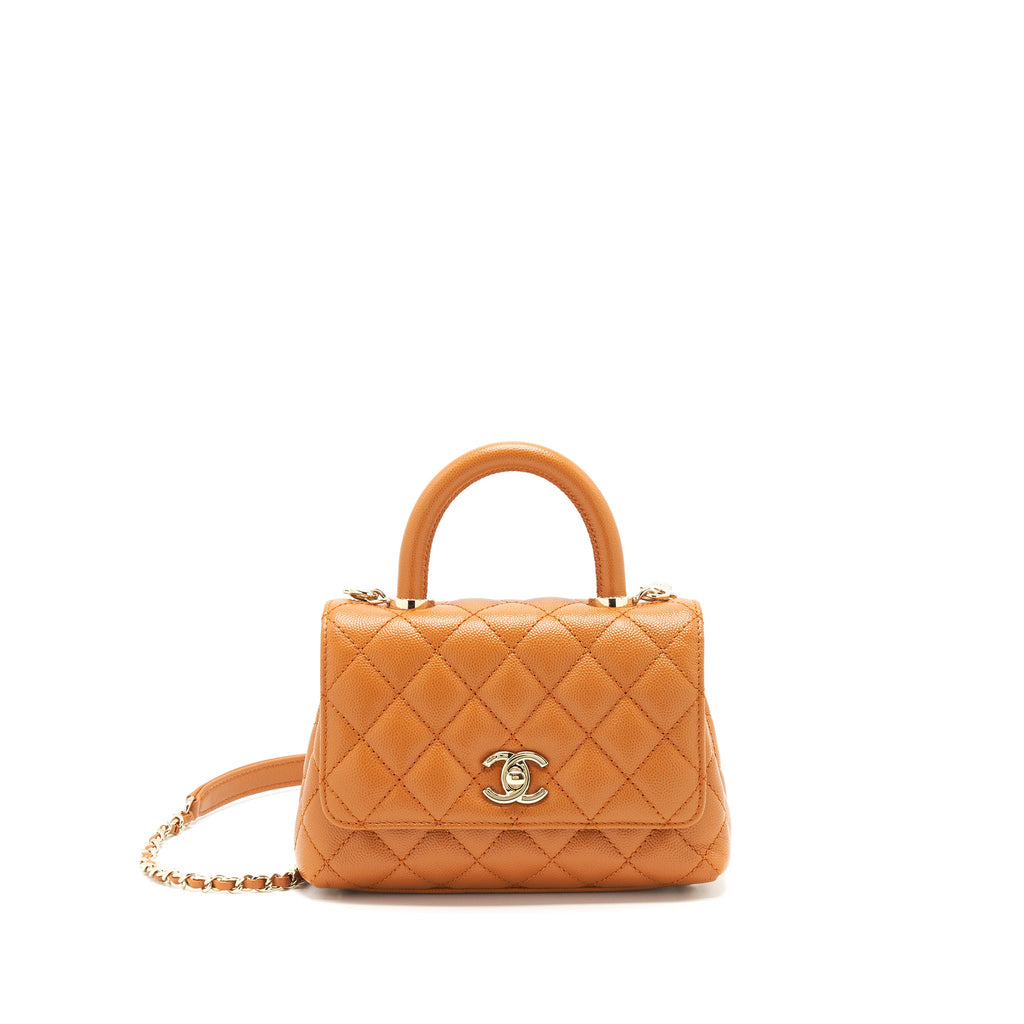 CHANEL EXTRA MINI COCO HANDLE CAVIAR CARAMEL GHW