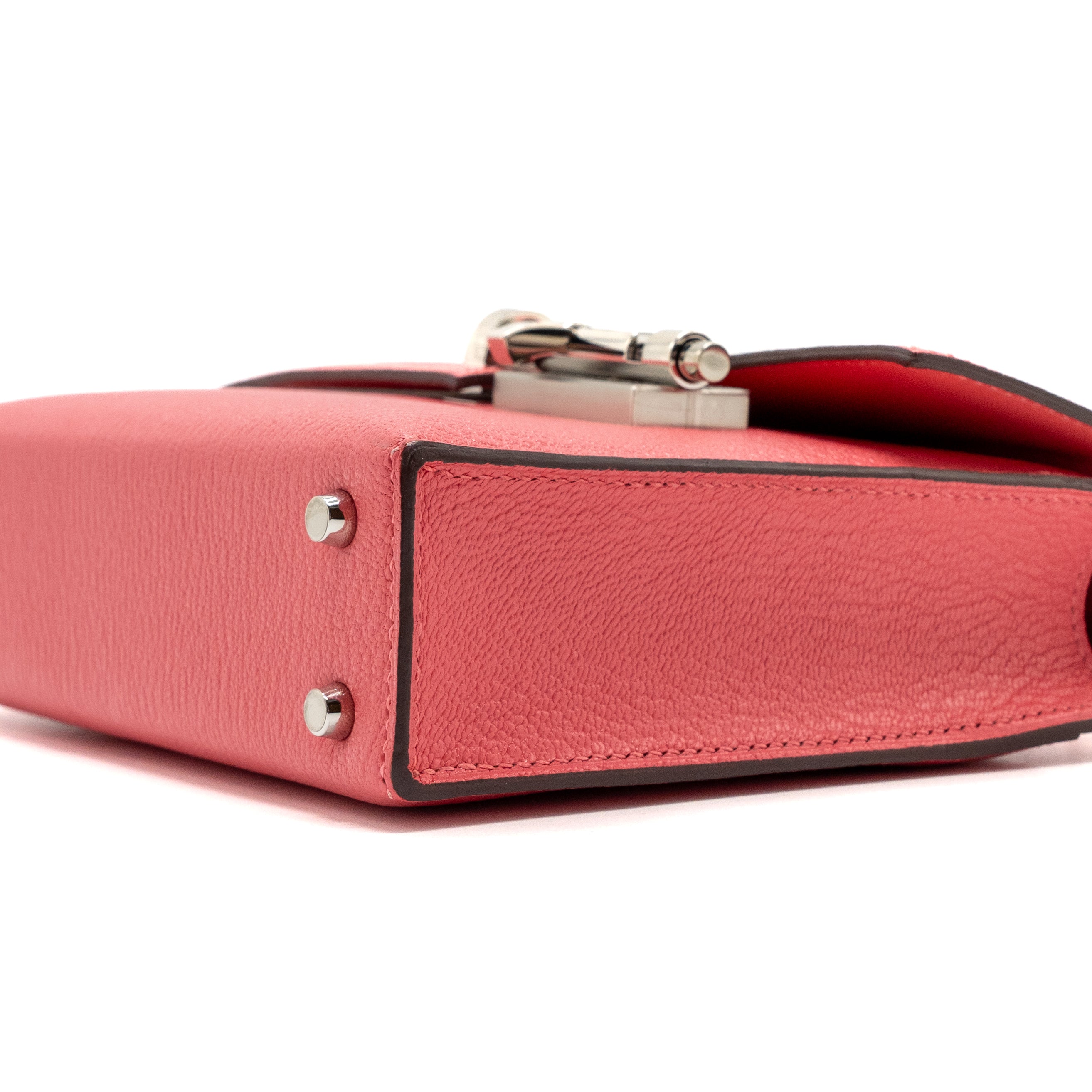 HERMES MINI VERROU CHÈVRE MYSORE ROSE LIPSTICK SHW STMAP C
