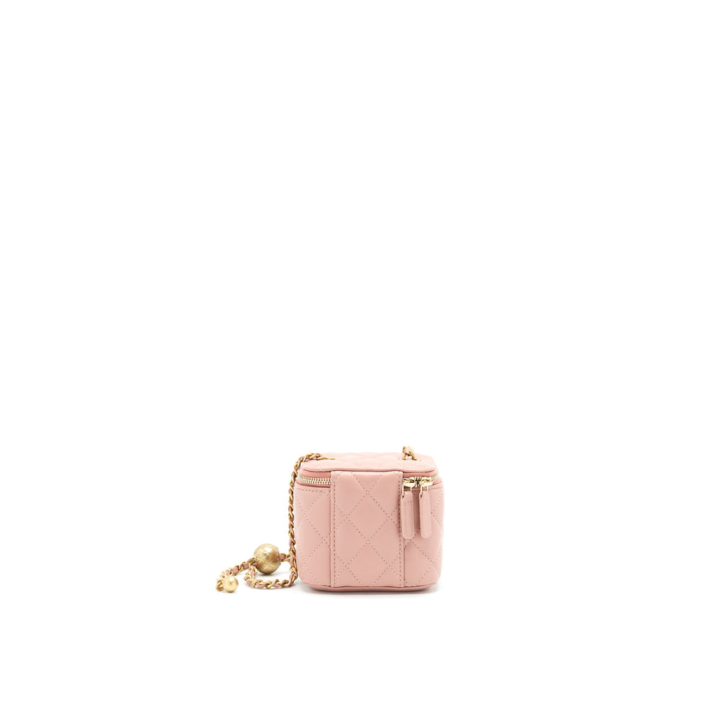 CHANEL 21B PEARL CRUSH MINI VANITY WITH CHAIN IN DARK PINK