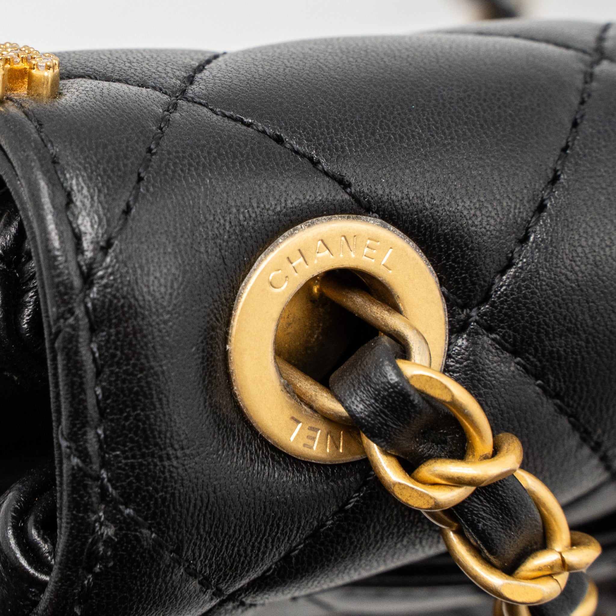 CHANEL LIMITED EDITION QUILTED FLAP BAG LAMBSKIN BLACK GHW (MICROCHIP)