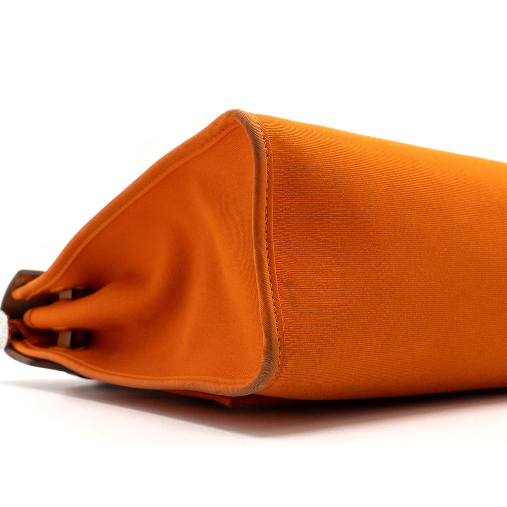 HERMES HERBAG 31 ZIP BAG CANVAS/HUNTER ORANGE SHW