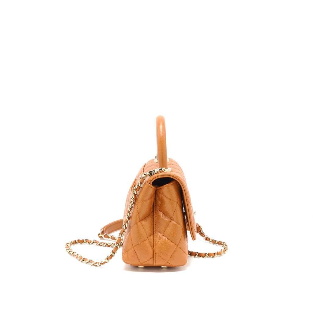 CHANEL EXTRA MINI COCO HANDLE CAVIAR CARAMEL GHW