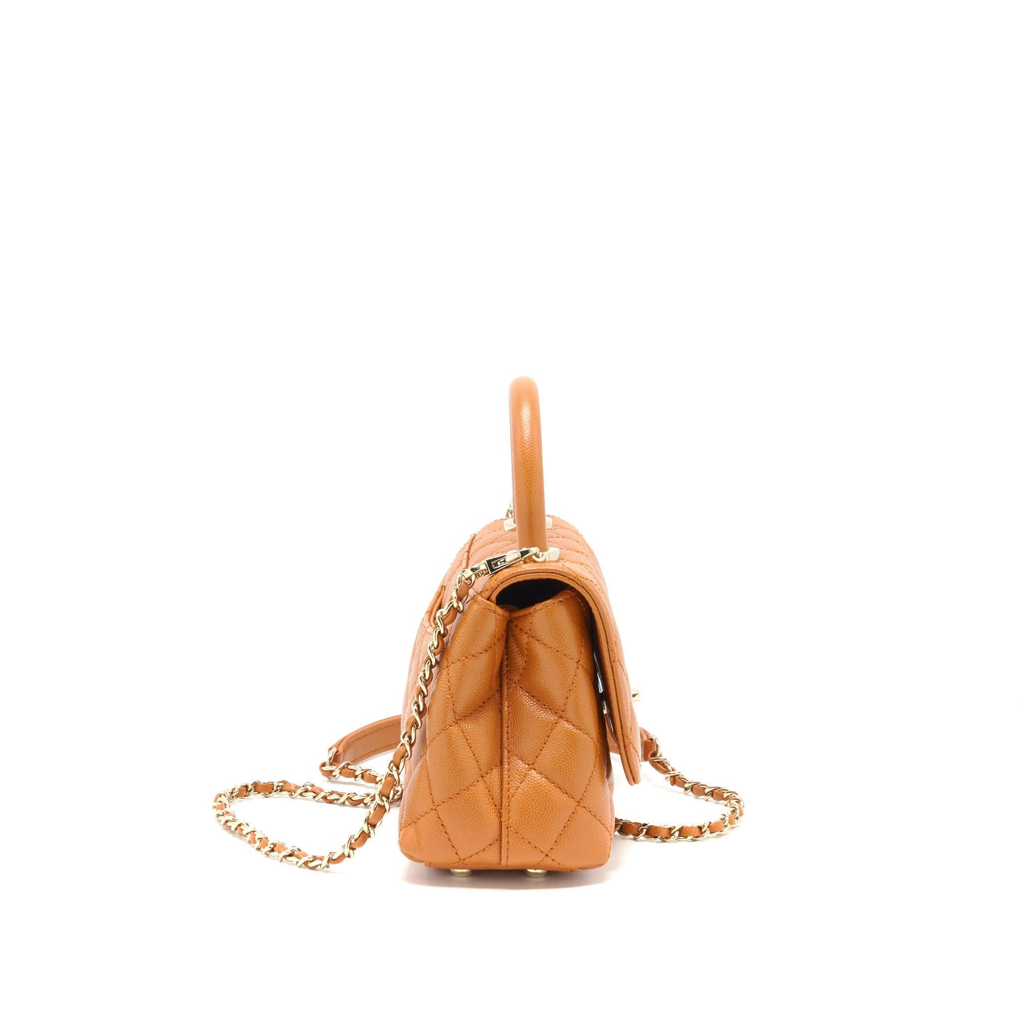 CHANEL EXTRA MINI COCO HANDLE CAVIAR CARAMEL GHW