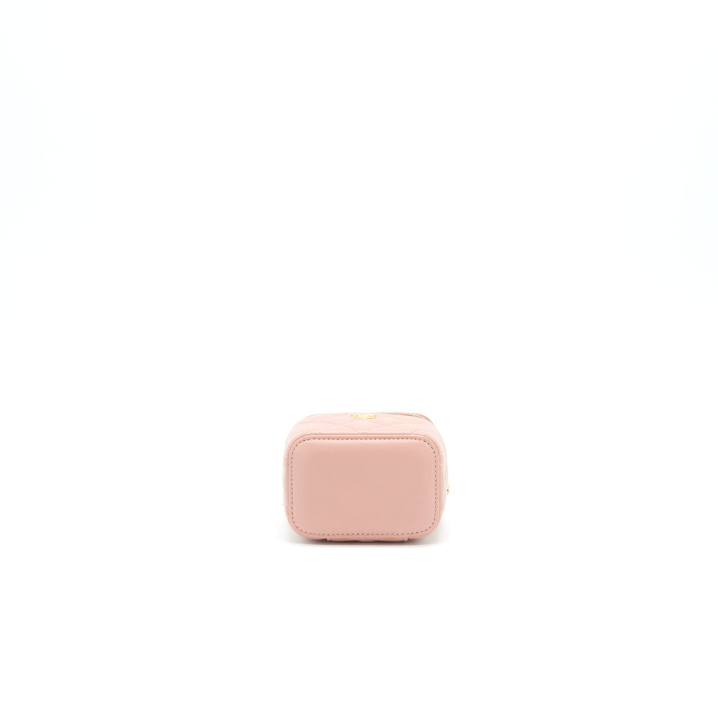 CHANEL 21B PEARL CRUSH MINI VANITY WITH CHAIN IN DARK PINK