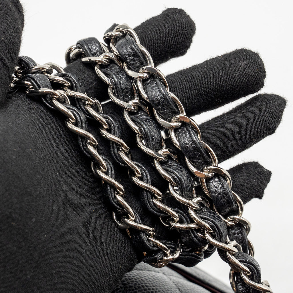 CHANEL JUMBO CLASSIC DOUBLE FLAP BAG CAVIAR BLACK SHW