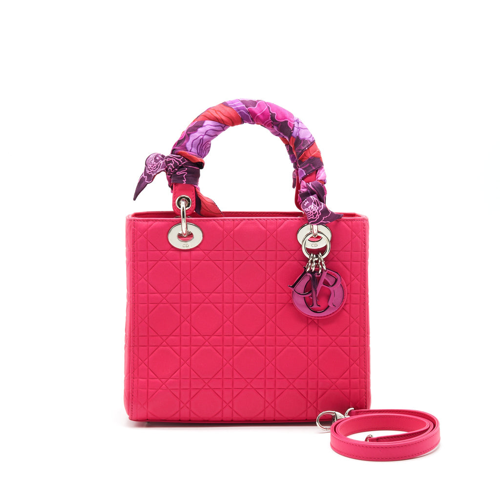 CHRISTIAN DIOR LADY DIOR HOT PINK IN METALLIC PINK HARDWARE