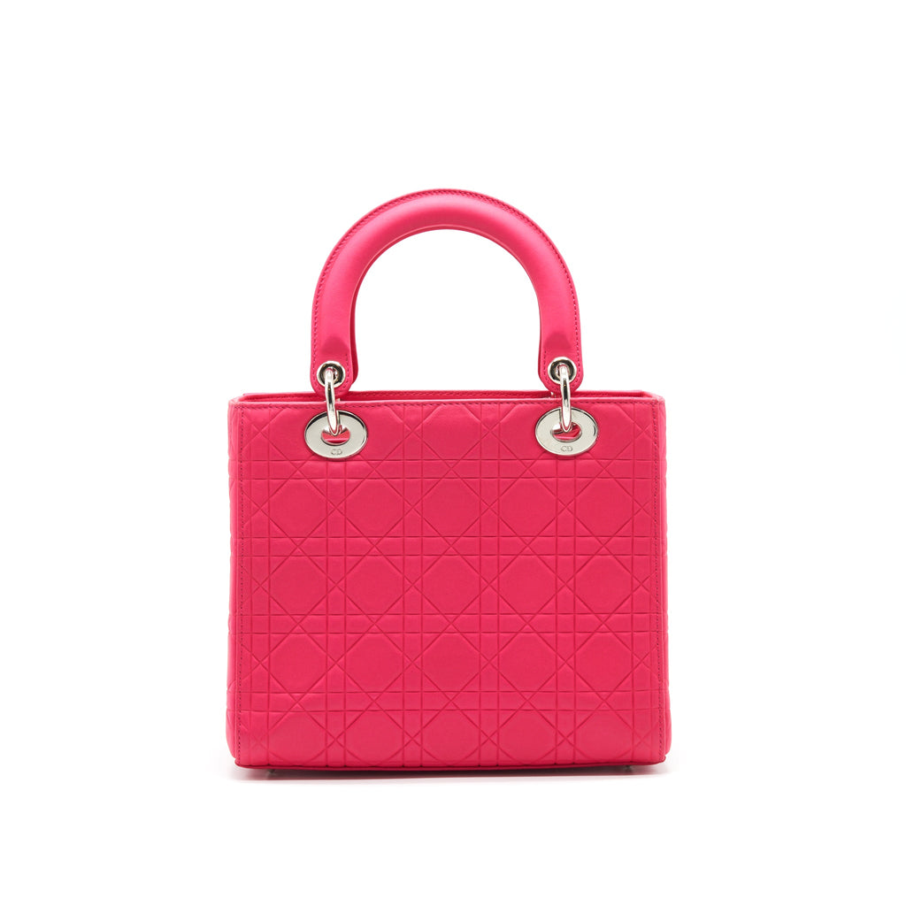 CHRISTIAN DIOR LADY DIOR HOT PINK IN METALLIC PINK HARDWARE
