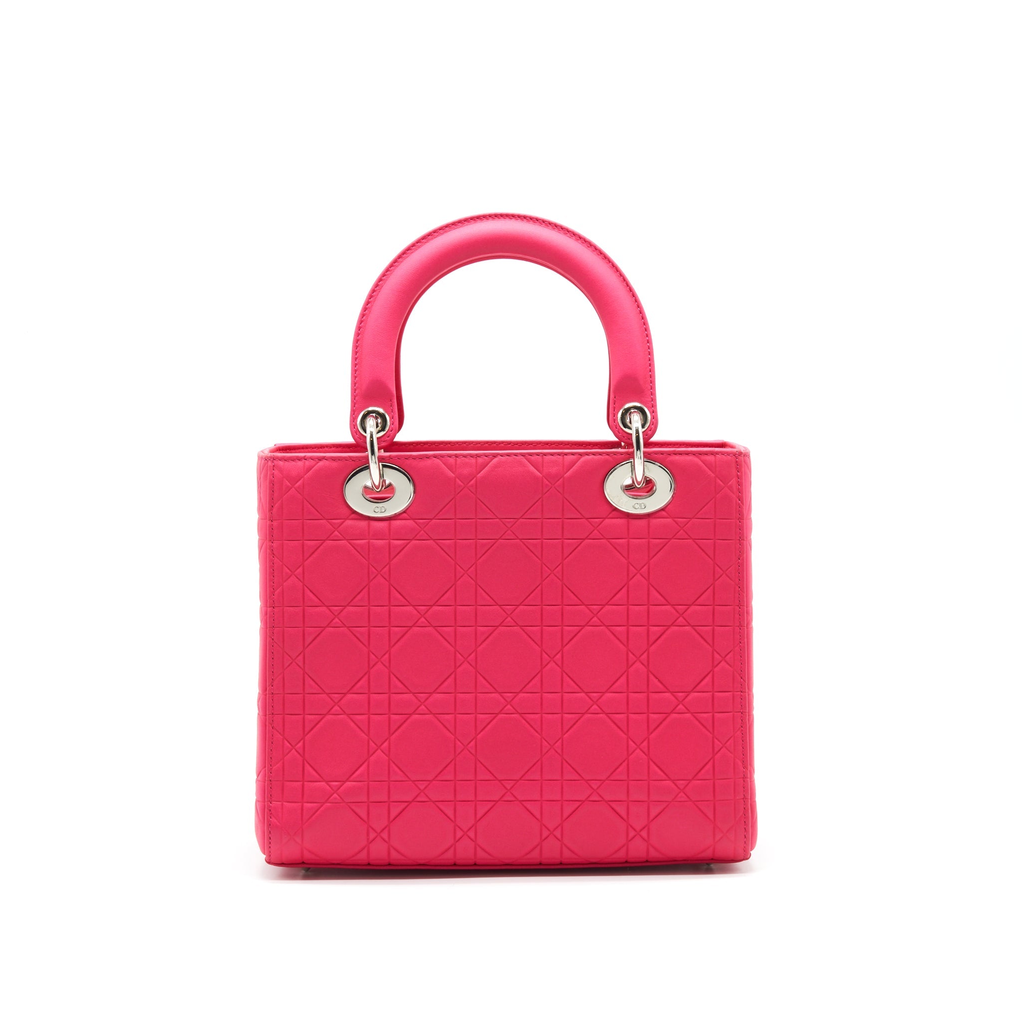 CHRISTIAN DIOR LADY DIOR HOT PINK IN METALLIC PINK HARDWARE