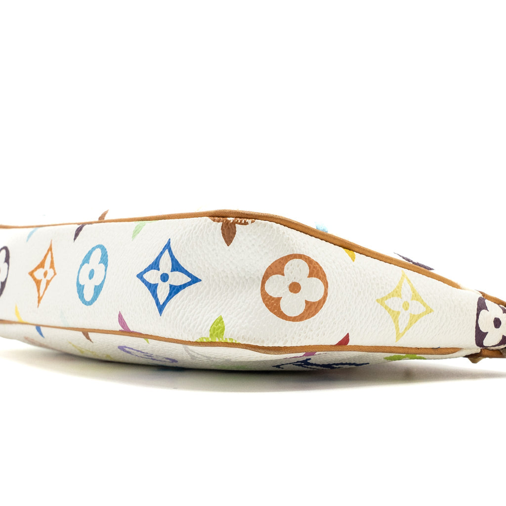 LOUIS VUITTON VINTAGE POCHETTE ACCESSORIES MULTICOLOUR MONOGRAM CANVAS WHITE GHW
