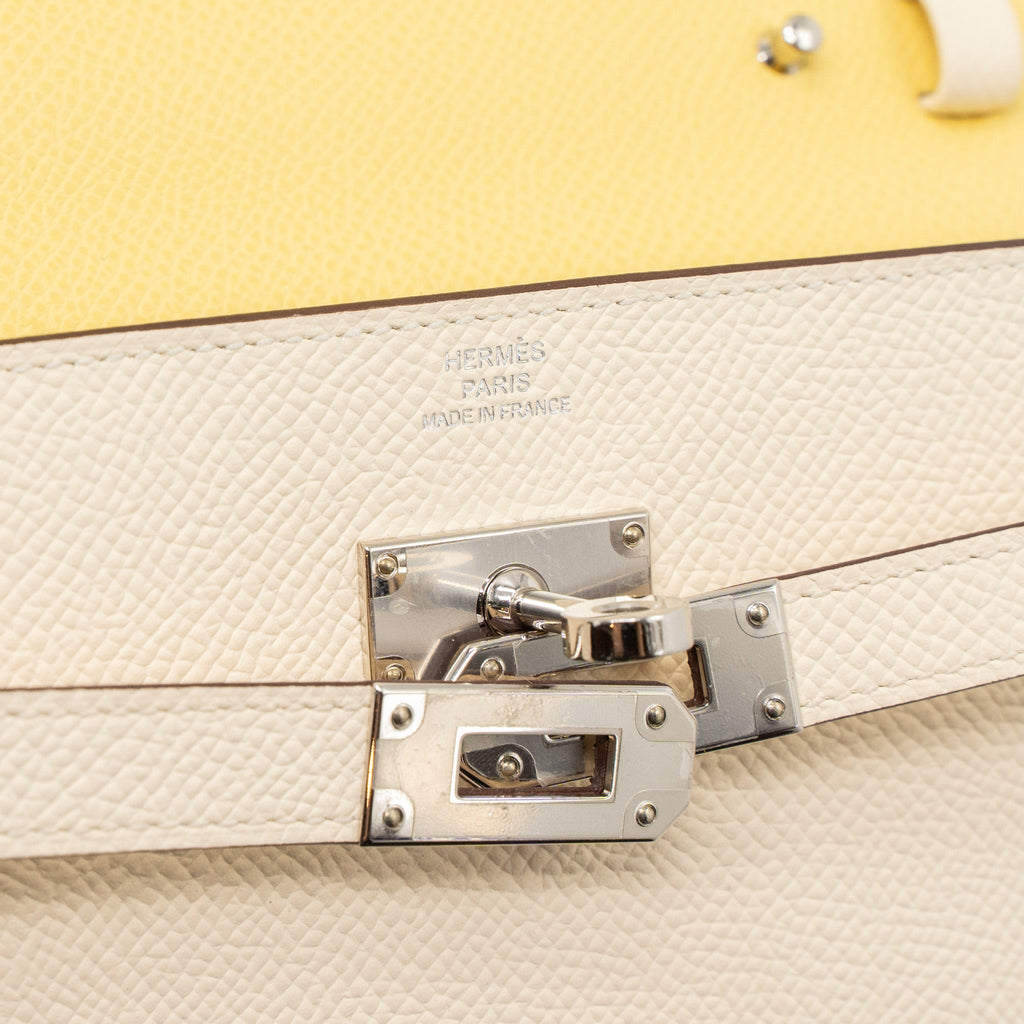 HERMES CLASSIC KELLY TO GO EPSOM NATA / JAUNE POUSSIN SHW