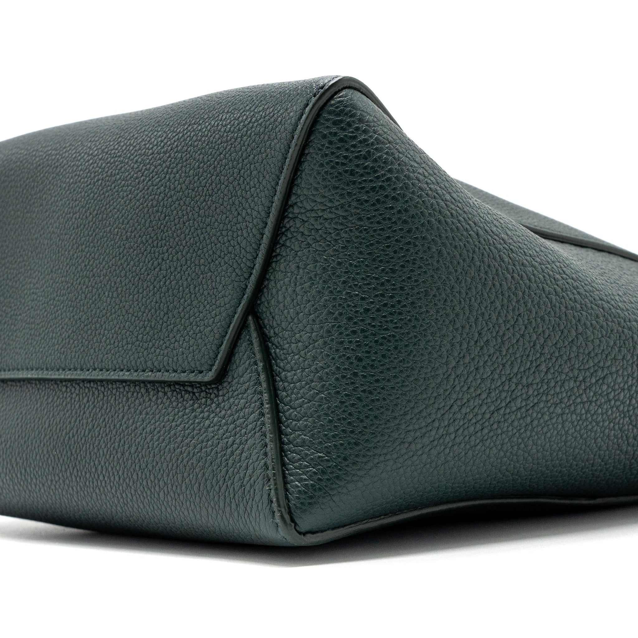 CELINE SMALL SANGLE BUCKET BAG CALFSKIN DARK GREEN GHW
