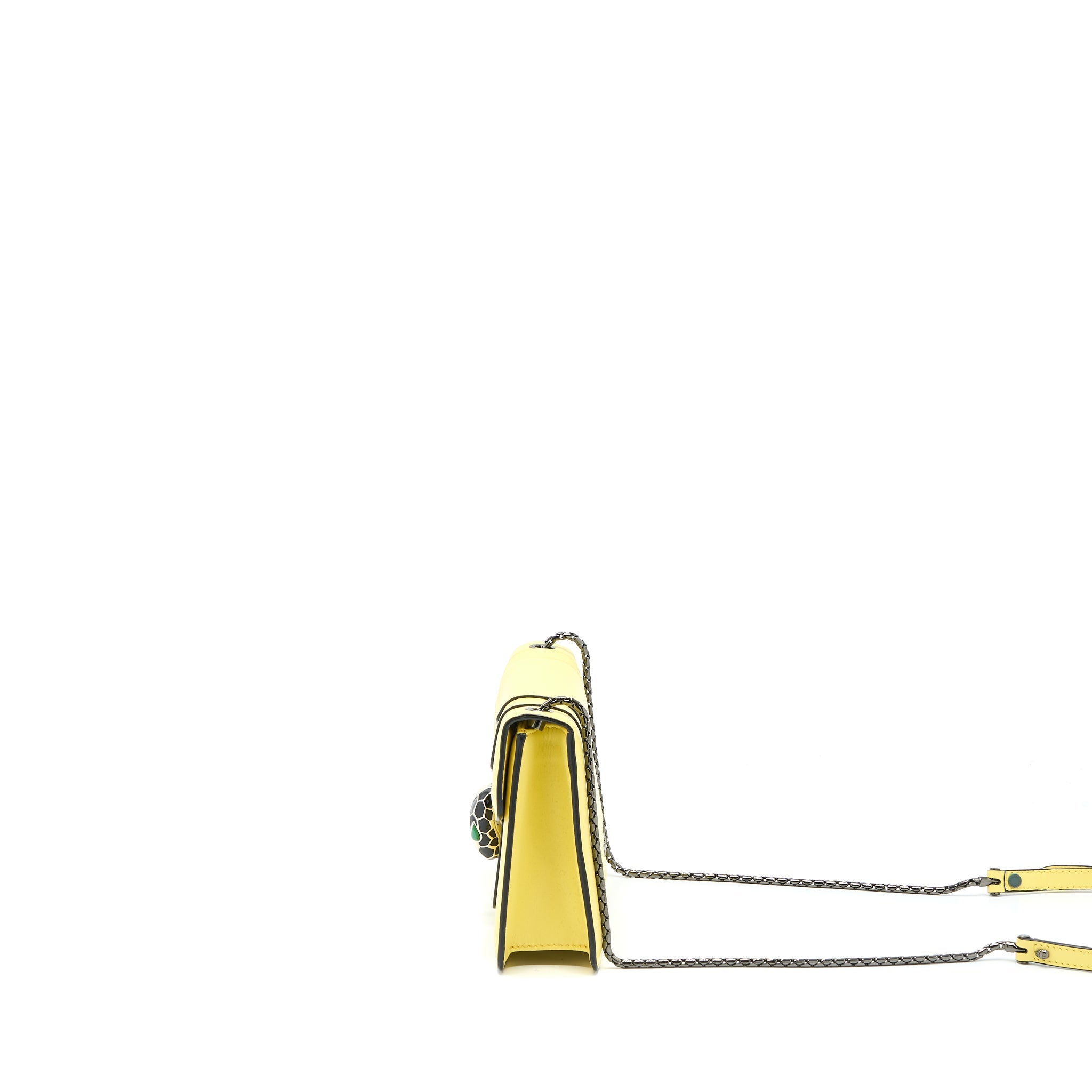BVLGARI SERPENTI FOREVER CROSSBODY BAG CALFSKIN YELLOW BLACK HARDWARE