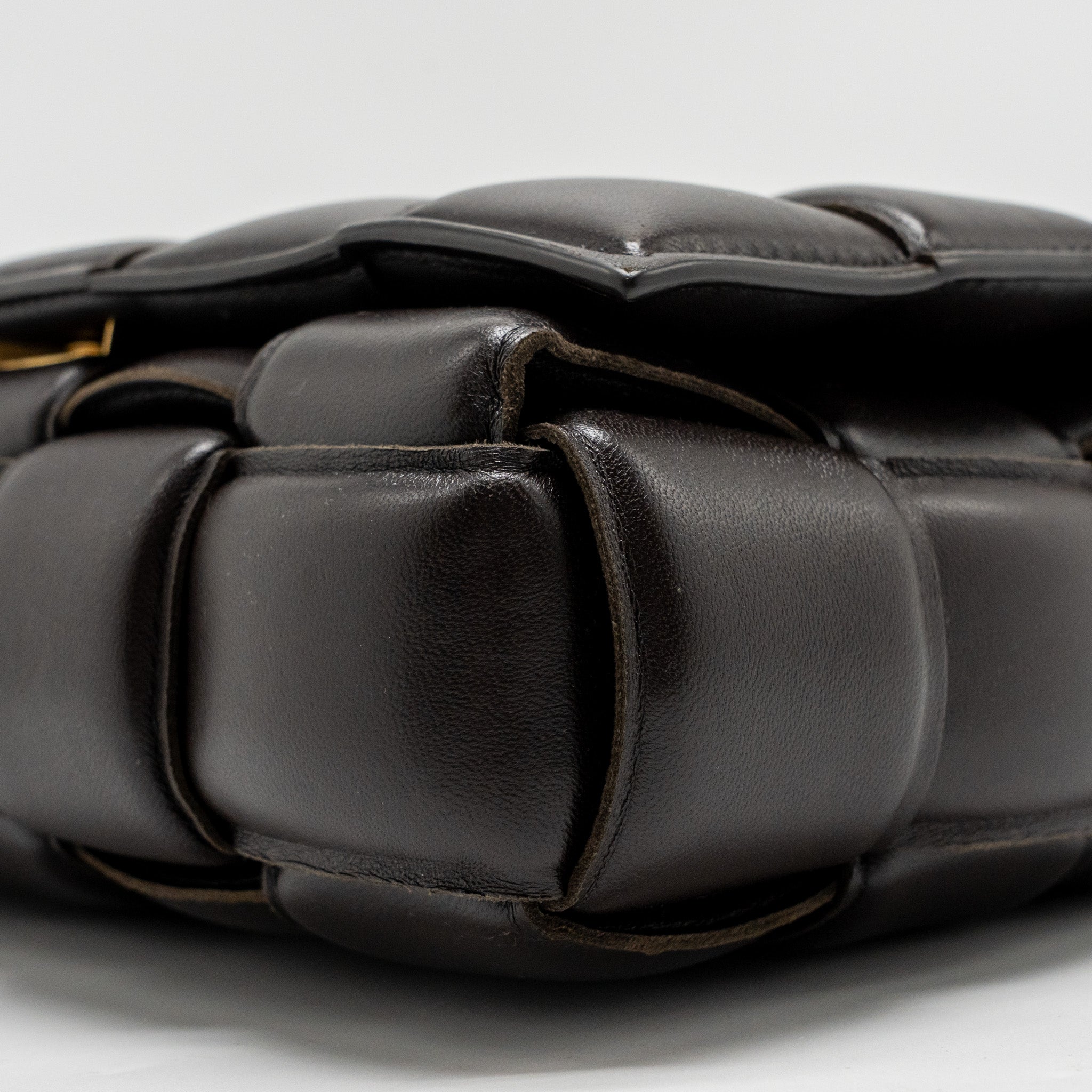 BOTTEGA VENETA PADDED CASSETTE LAMBSKIN BROWN GHW