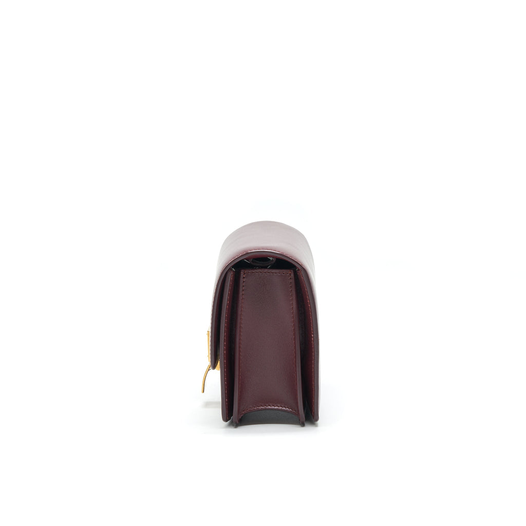 CELINE SMALL CLASSIC BAG IN BOX CALFSKIN BURGUNDY