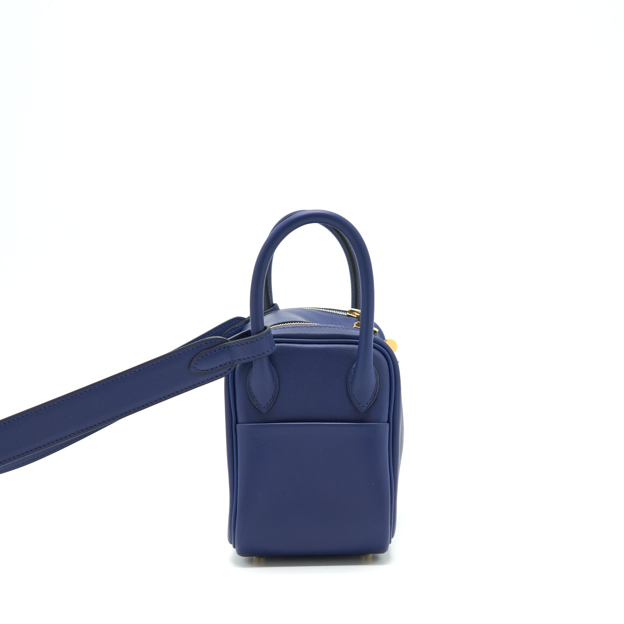 HERMES MINI LINDY SWIFT BLUE SAPPHIRE GHW