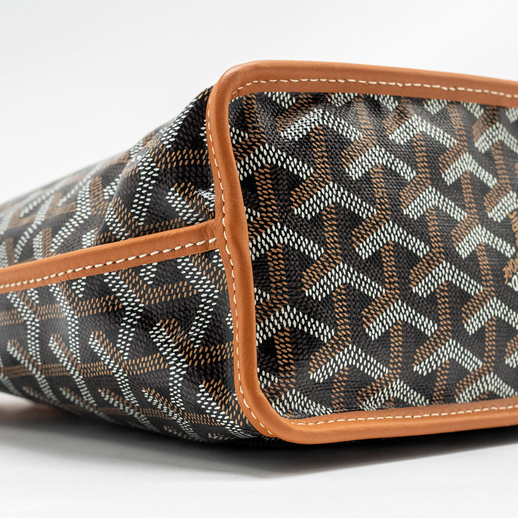 GOYARD MINI ANJOU TOTE BAG GOYARDINE CANVAS / CALFSKIN TAN SHW