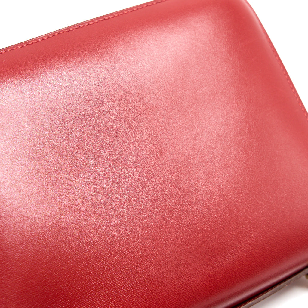 HERMES VINTAGE MINI CONSTANCE BOX LEATHER RED GHW