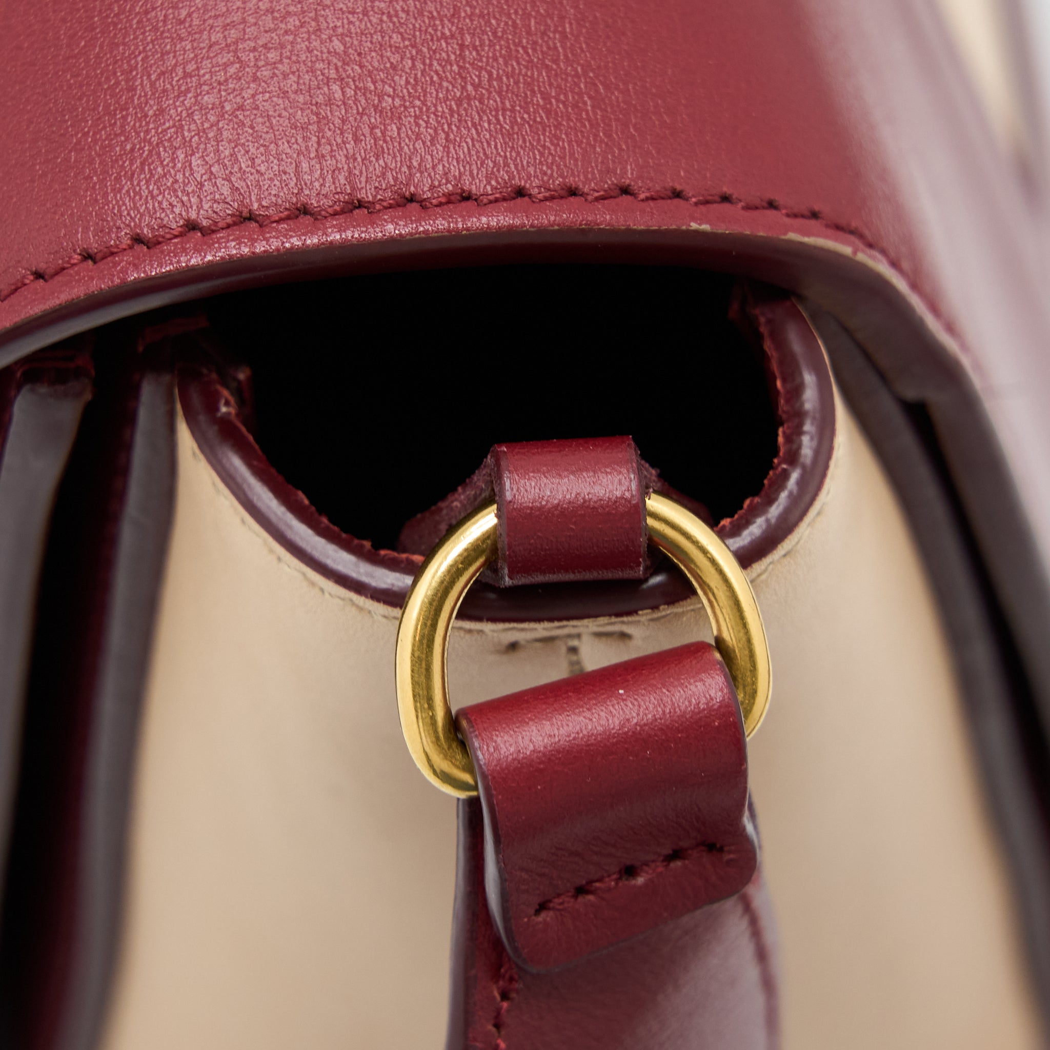 CELINE FRAME BAG CALFSKIN MULTICOLOUR RED/BEIGE GHW
