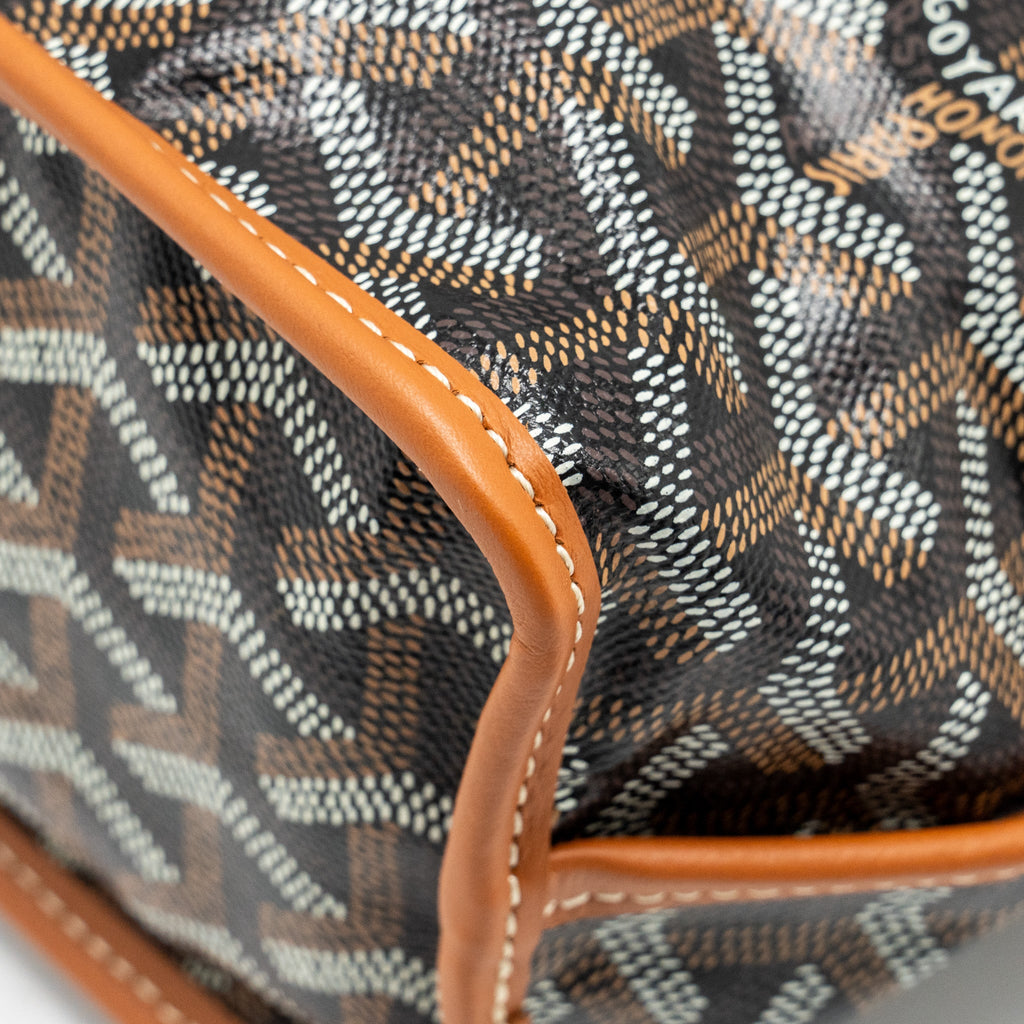 GOYARD MINI ANJOU TOTE BAG GOYARDINE CANVAS / CALFSKIN TAN SHW