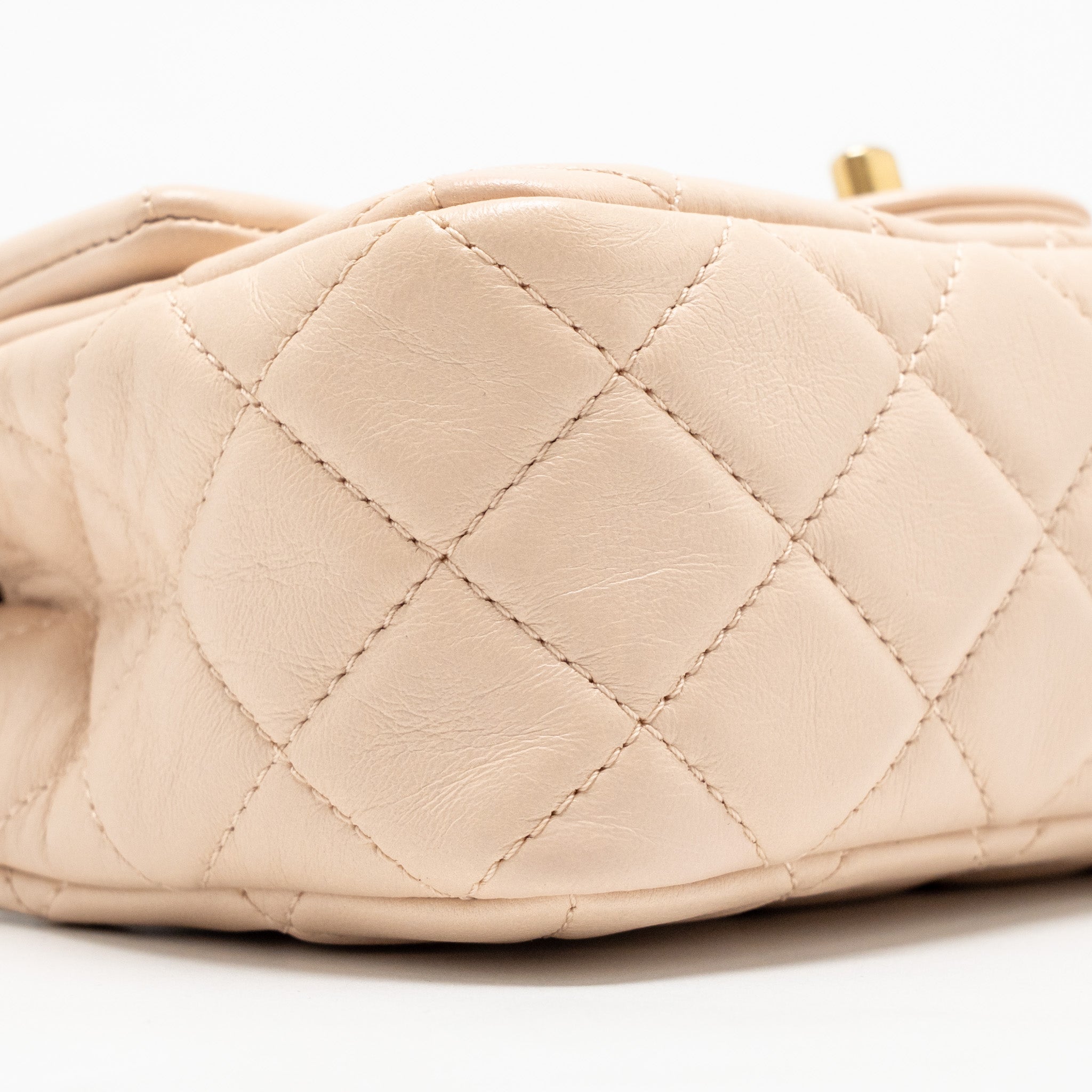 CHANEL PEARL CRUSH MINI RECTANGULAR FLAP BAG LAMBSKIN LIGHT PINK GHW (MICROCHIP)