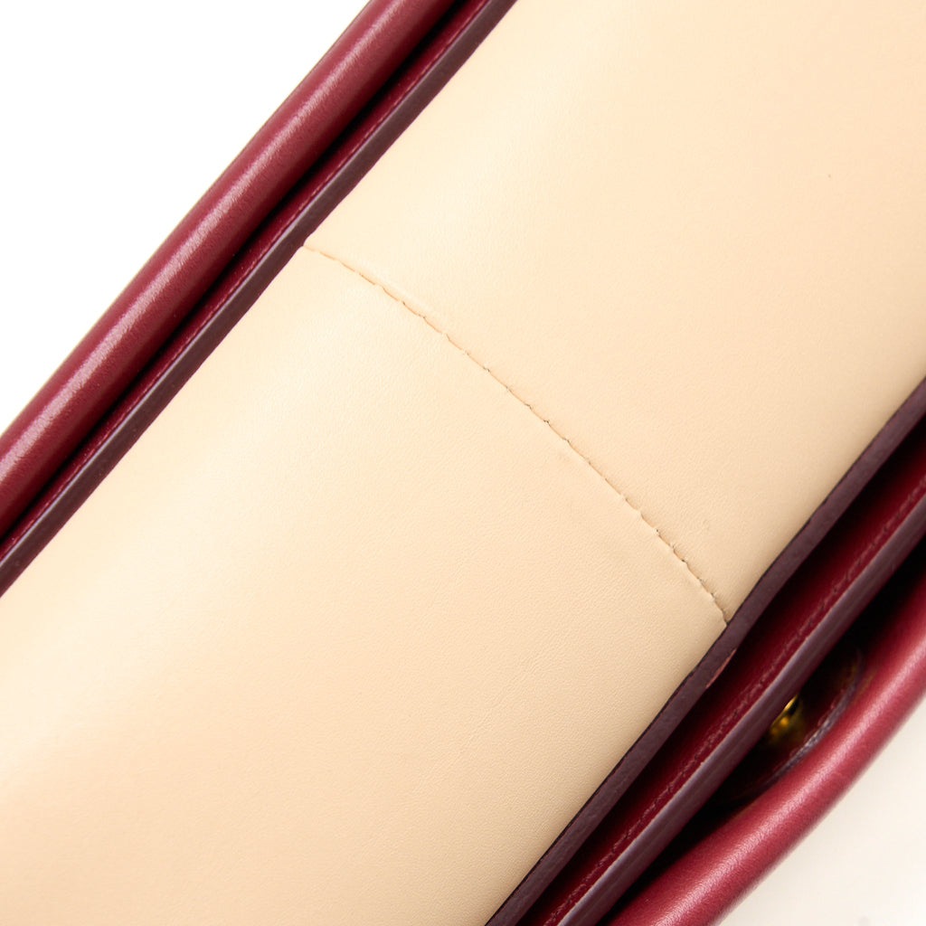 CELINE FRAME BAG CALFSKIN MULTICOLOUR RED/BEIGE GHW