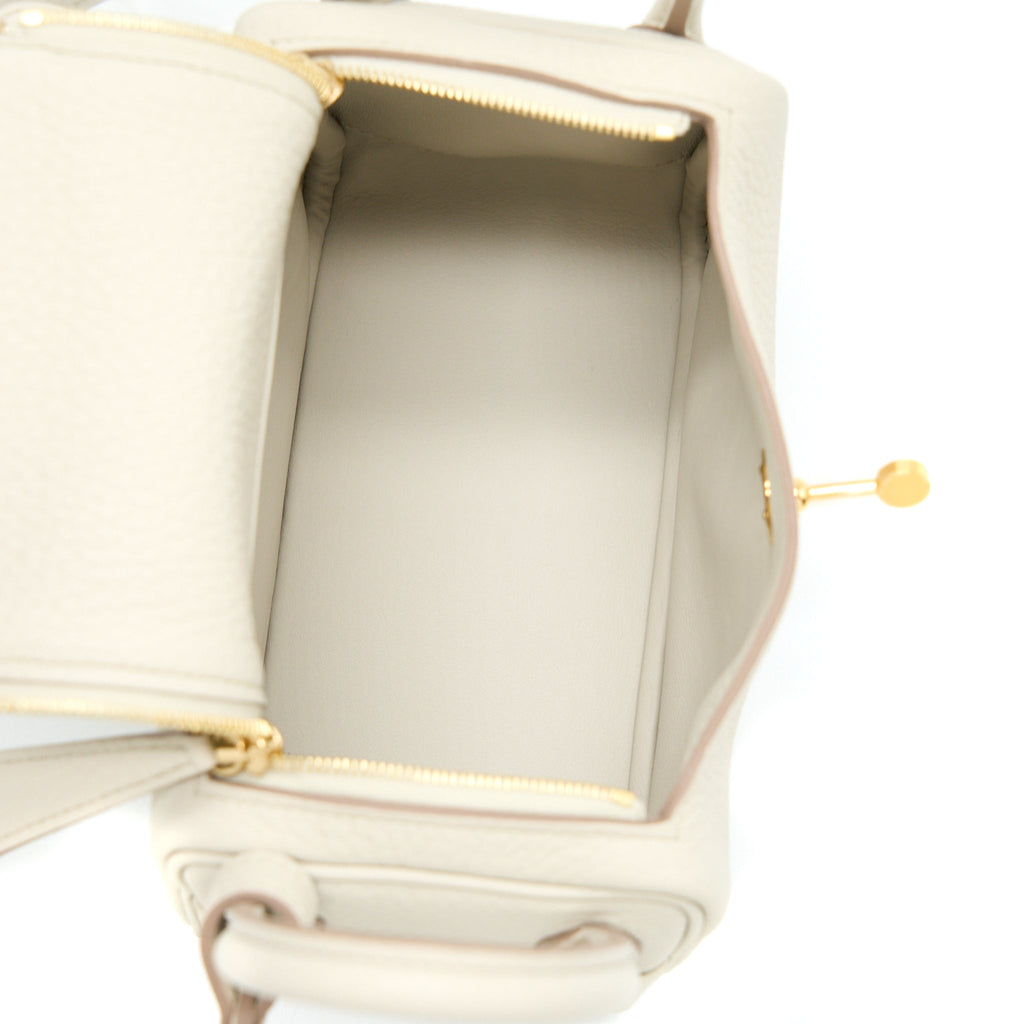 HERMES MINI LINDY CLEMENCE BETON GHW