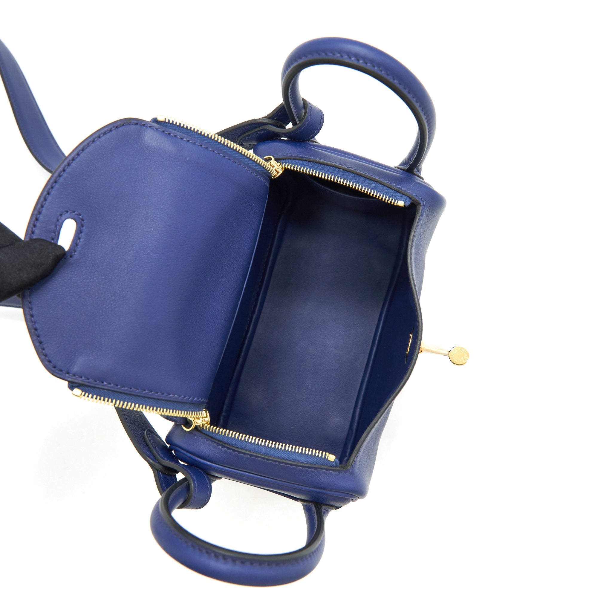 HERMES MINI LINDY SWIFT BLUE SAPPHIRE GHW