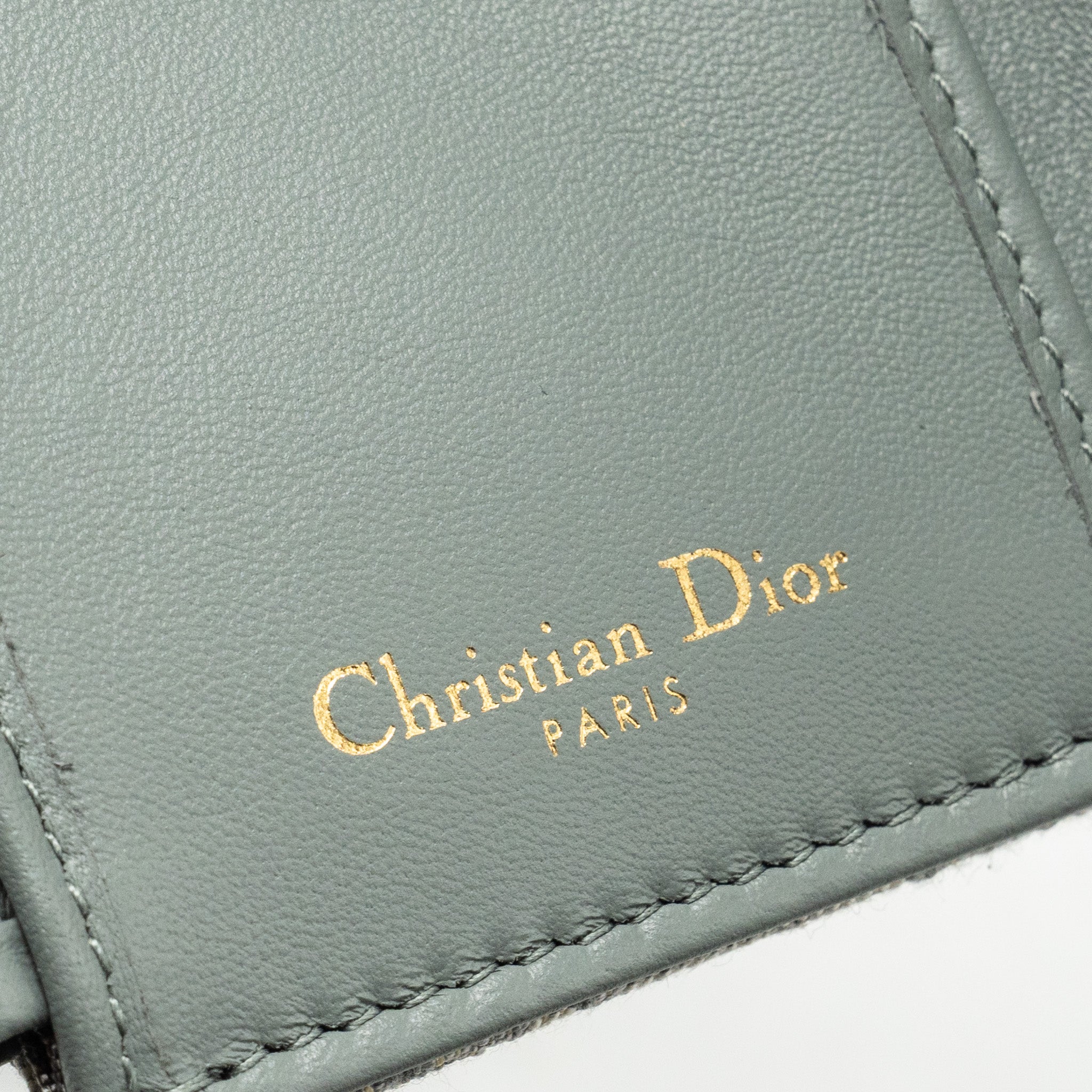DIOR SADDLE LOTUS WALLET GREY OBLIQUE JACQUARD GHW